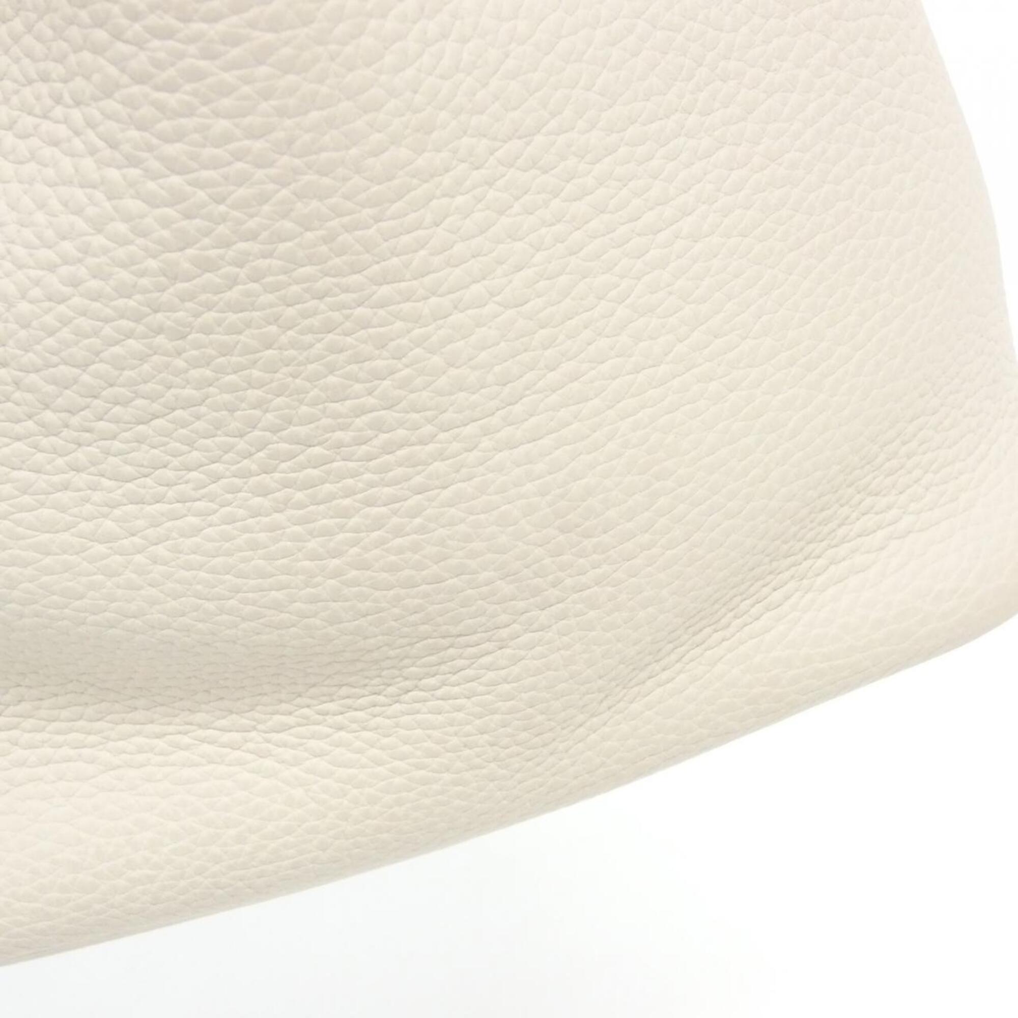 Hermes White Taurillon Clemence Leather Handbag (Pre-Owned)