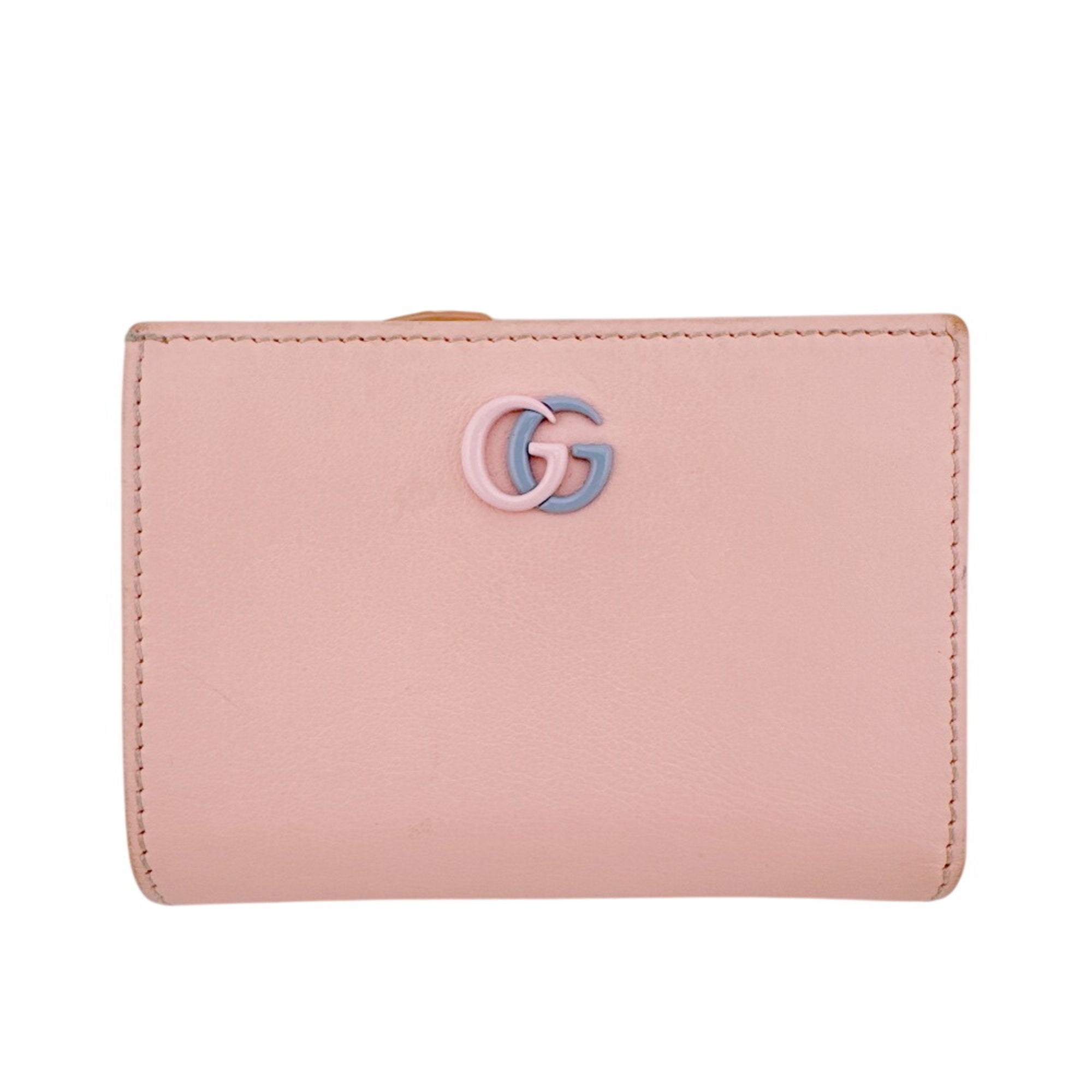 Gucci Blue Pink Leather Wallet (Bi-Fold) (Pre-Owned)