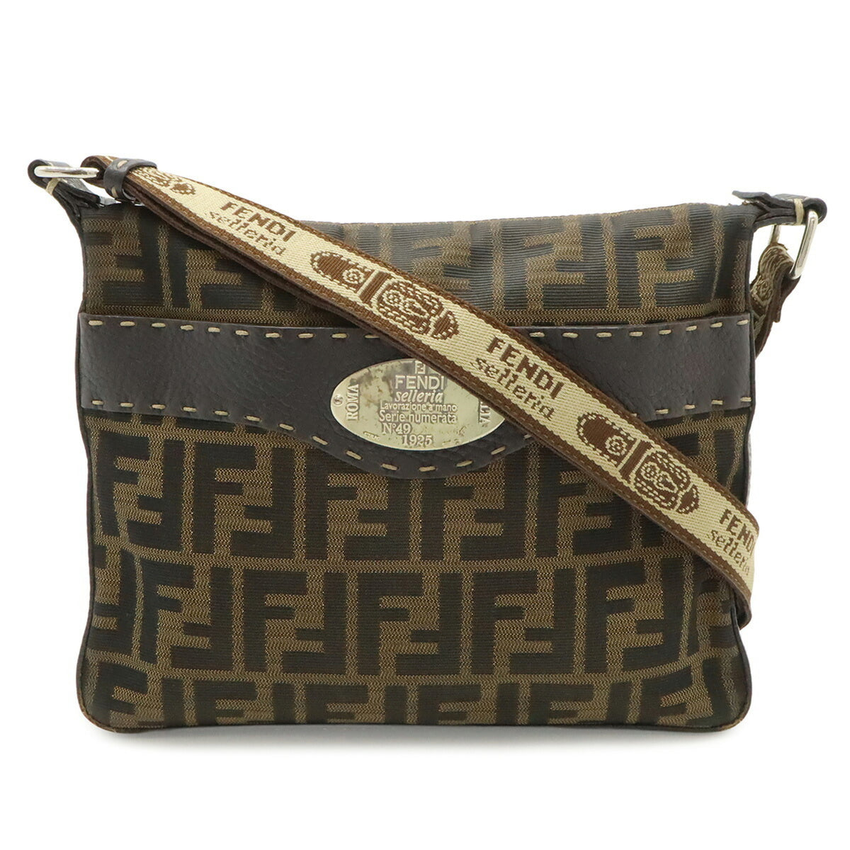 Fendi Brown Canvas Shoulder Bag (Pre-Owned)