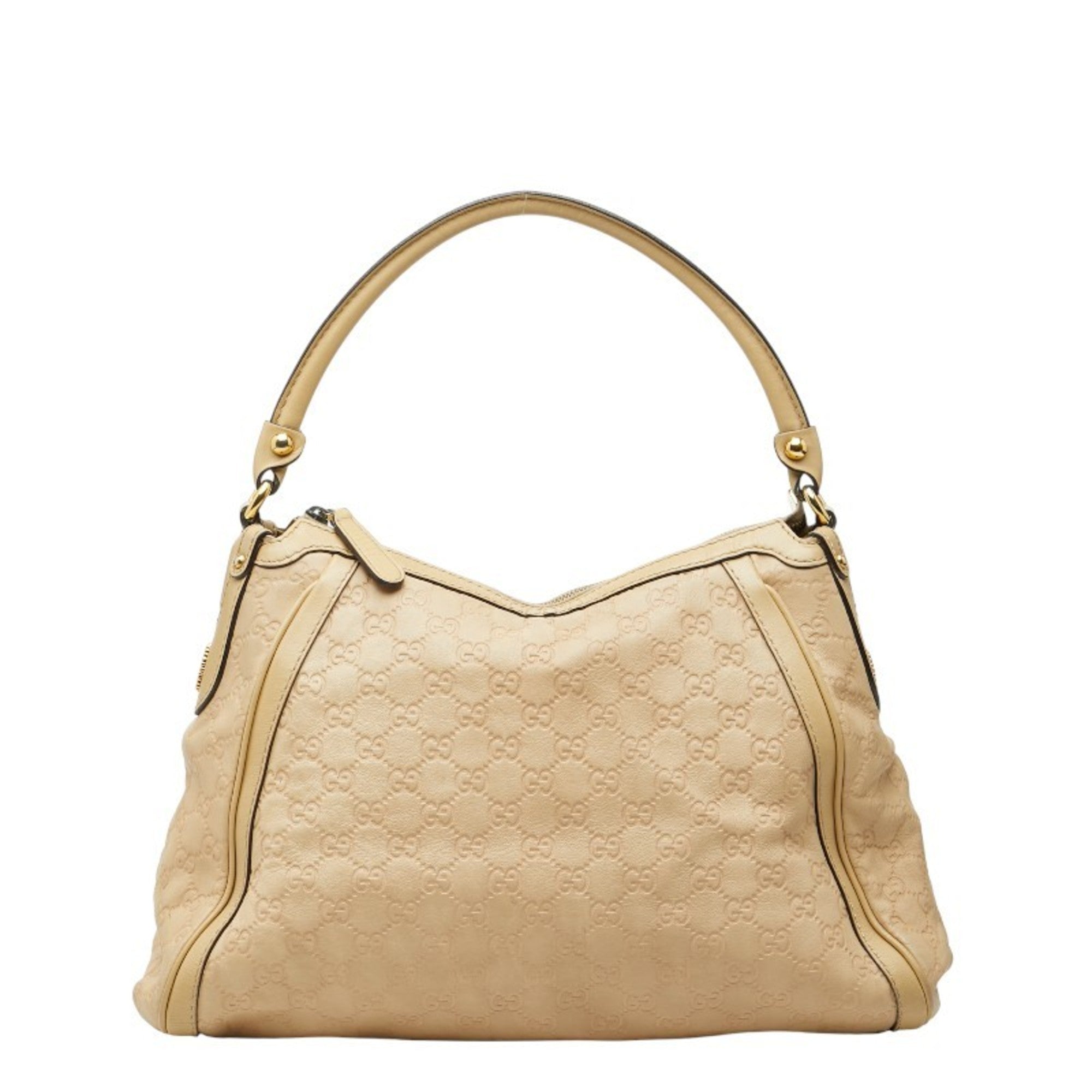 Gucci Beige Gg Leather Leather Handbag (Pre-Owned)