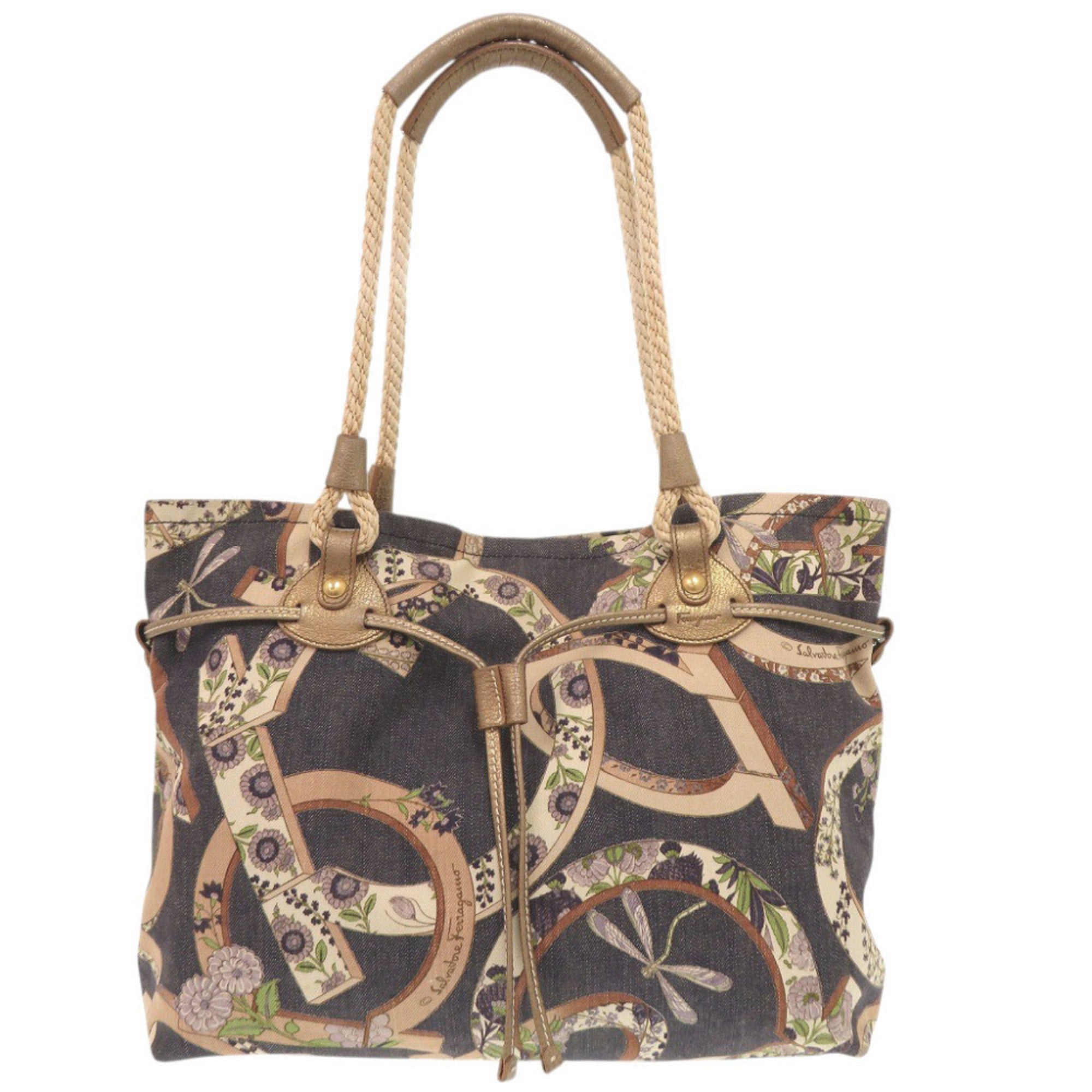 Salvatore Ferragamo Multi-Color Canvas Tote Bag (Pre-Owned)