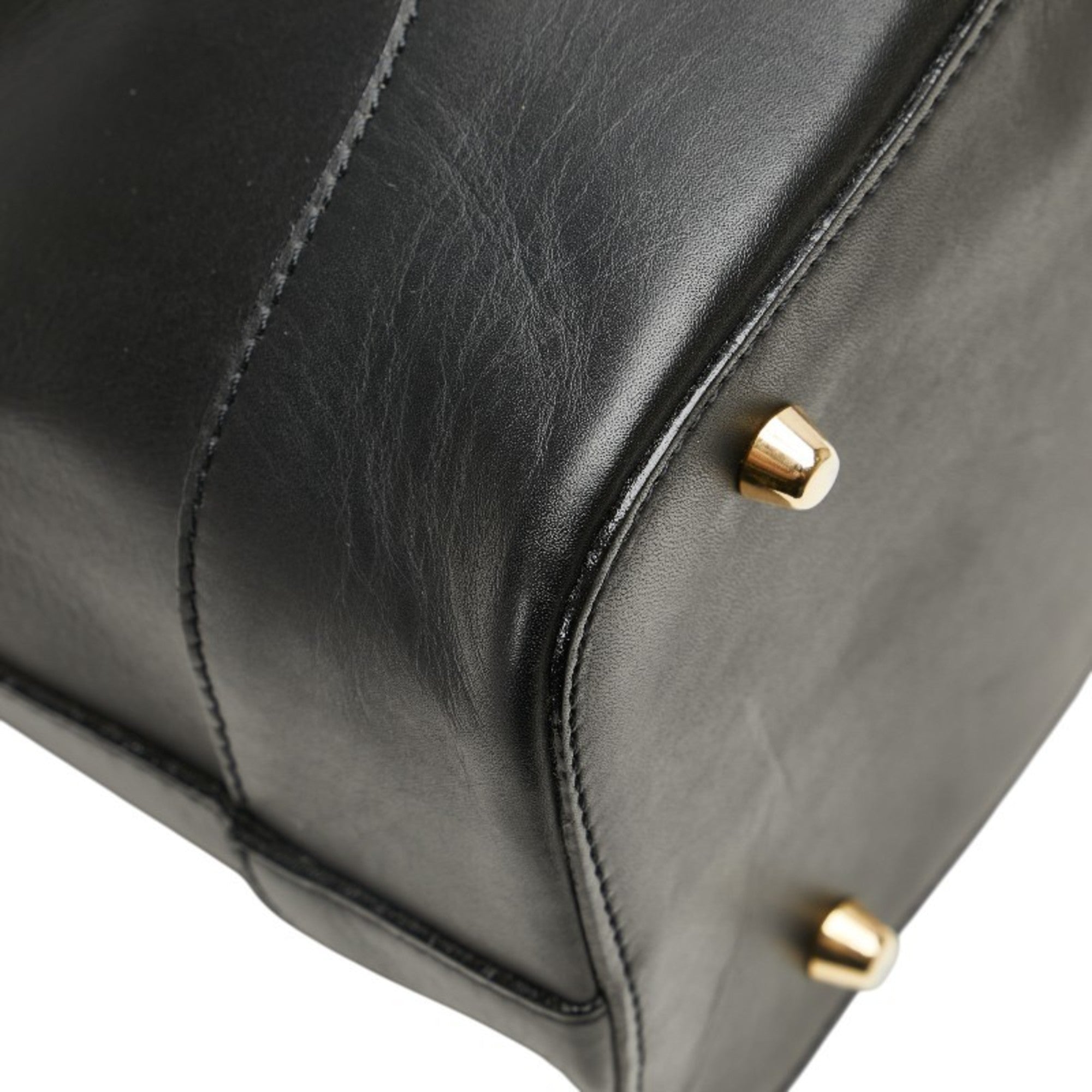 Bally Black Leather Handbag Tote Bag (Pre-Owned)