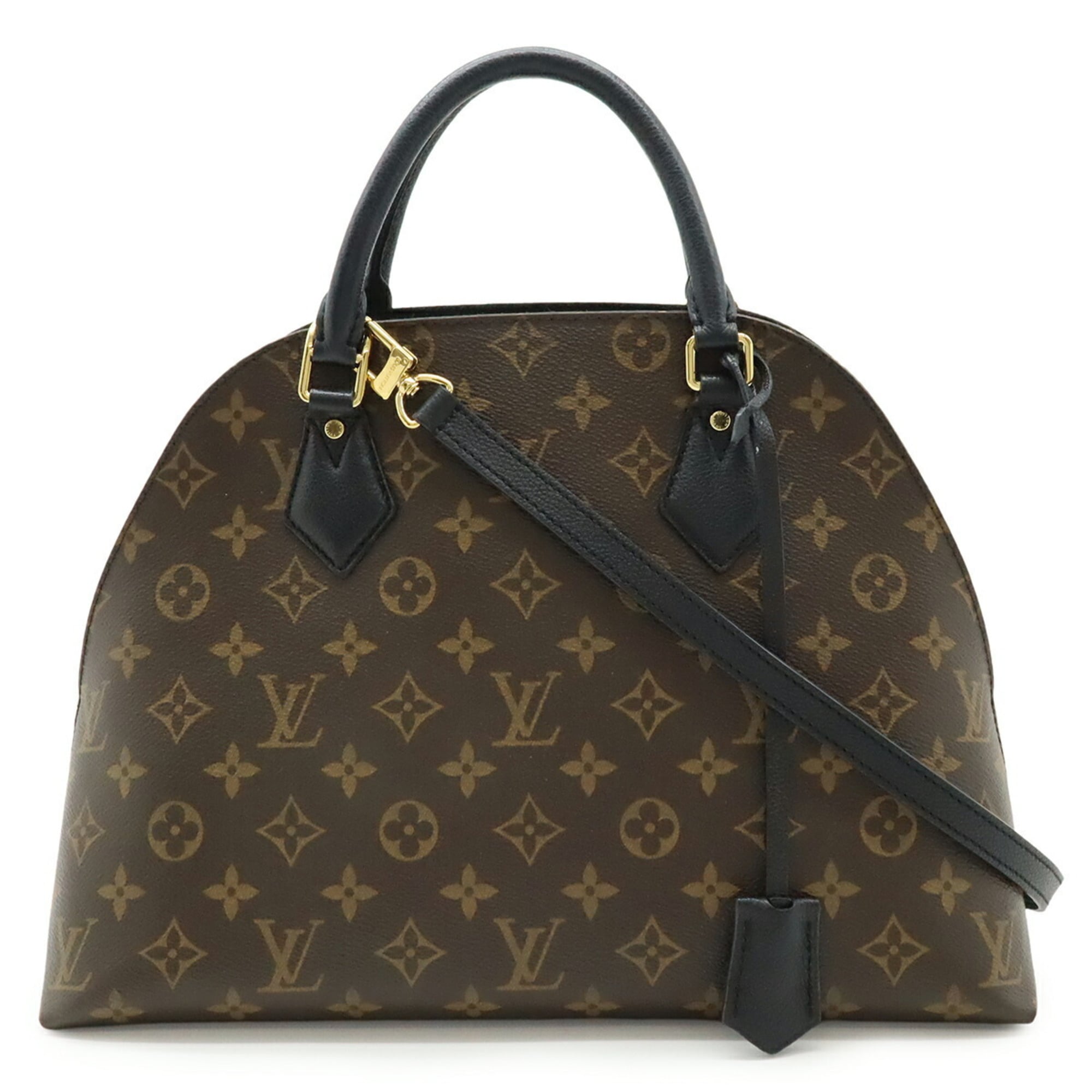 Louis Vuitton Noir Monogram Canvas Leather Handbag Shoulder Bag (Pre-Owned)