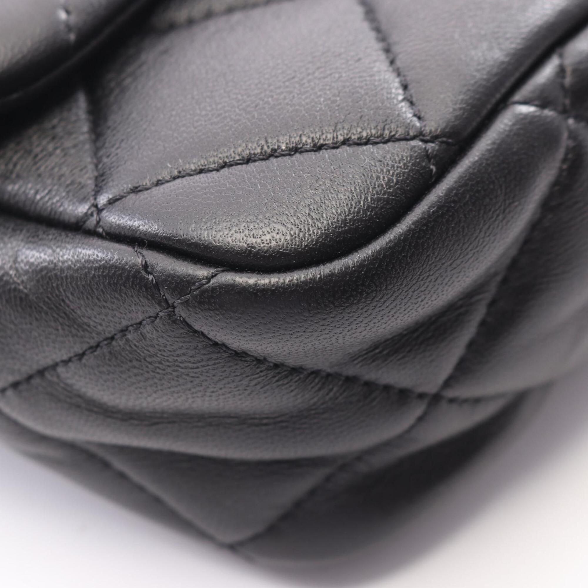 Chanel Black Leather Handbag Shoulder Bag (Pre-Owned)