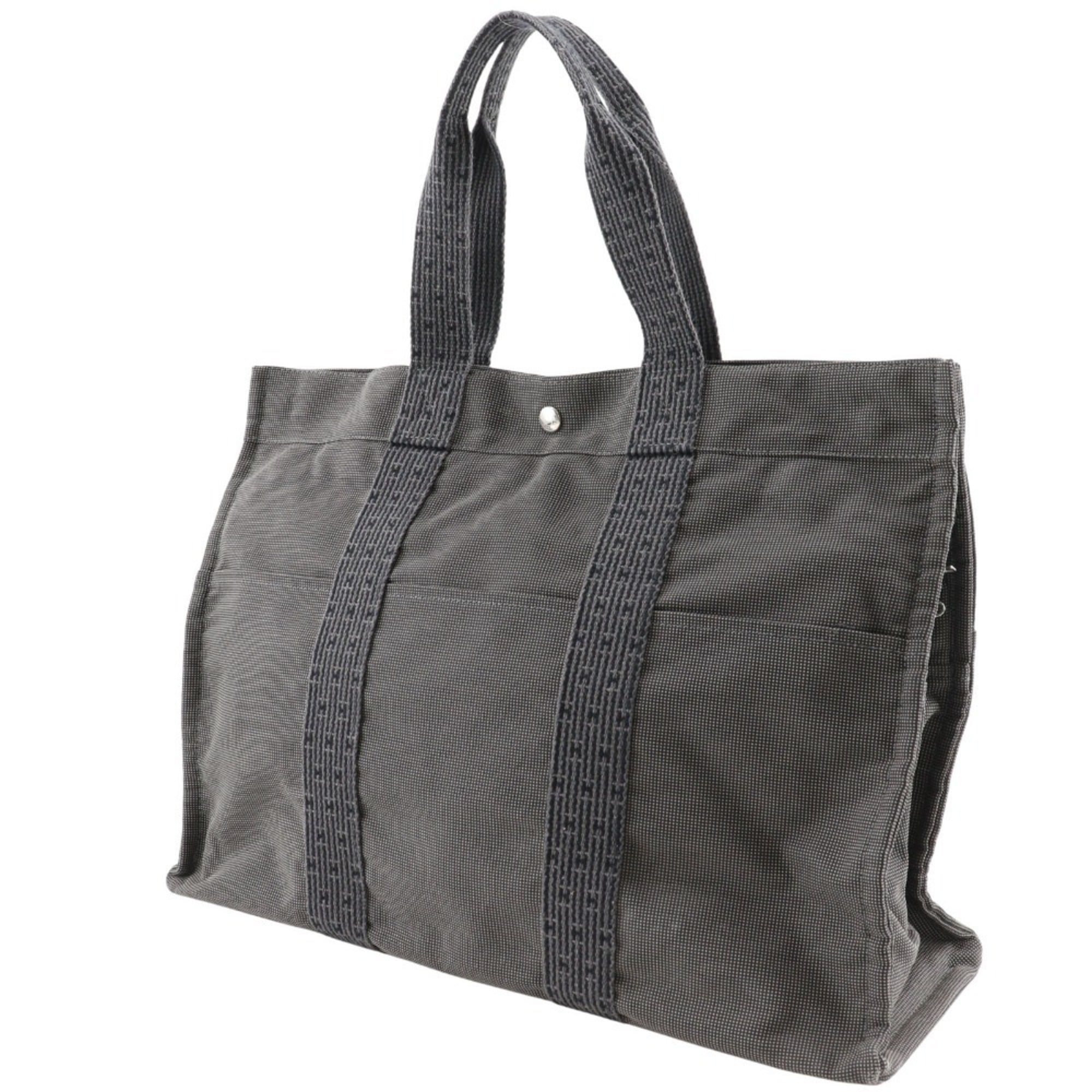 Hermes Gray Nylon Canvas Tote Bag (Pre-Owned)