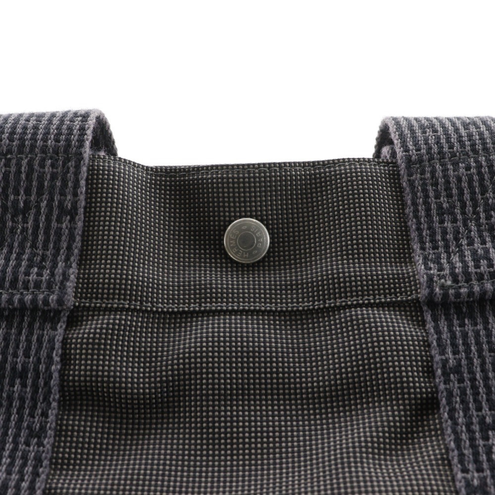 Hermes Gray Nylon Canvas Tote Bag (Pre-Owned)