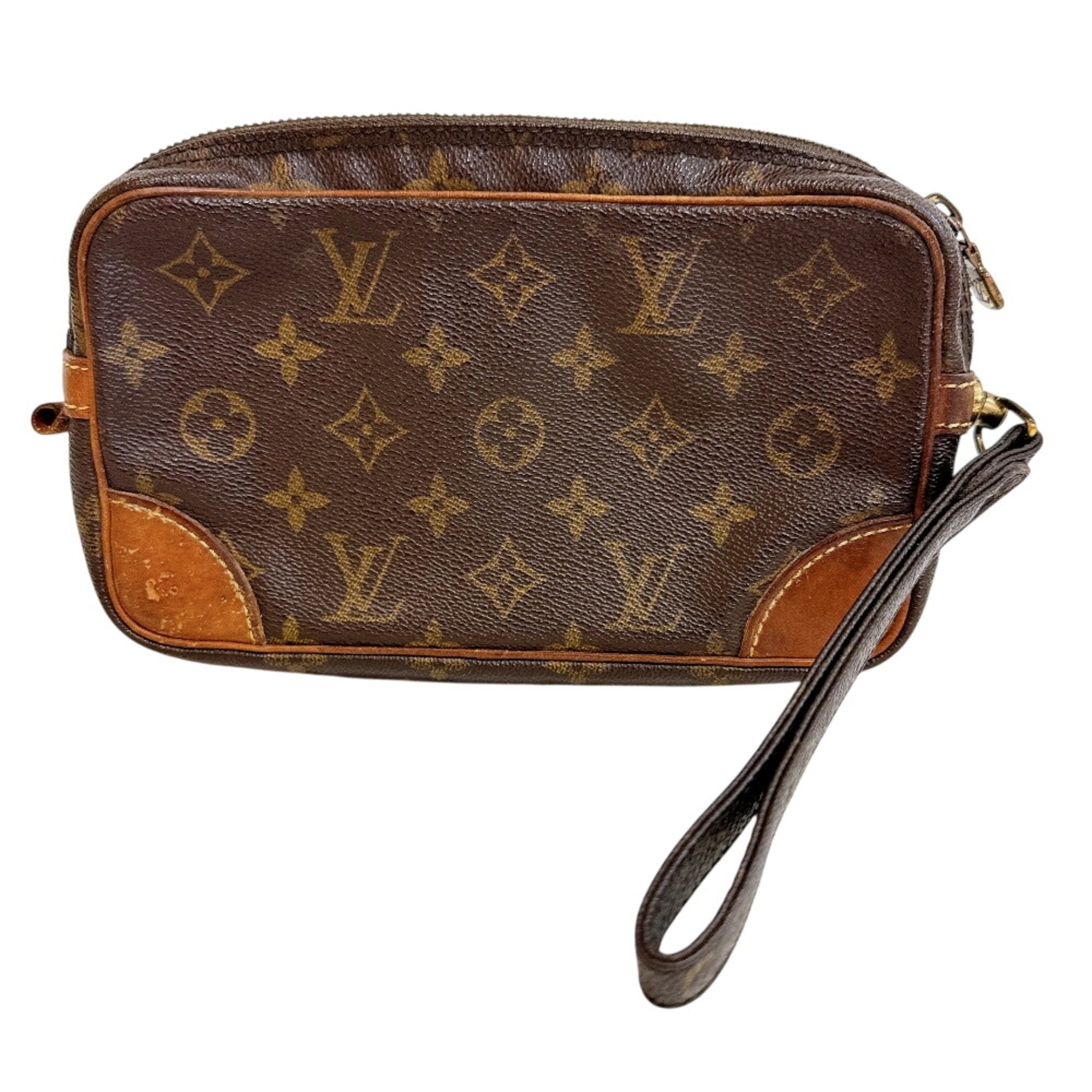 Louis Vuitton Brown Leather Clutch Bag Pouch (Pre-Owned)