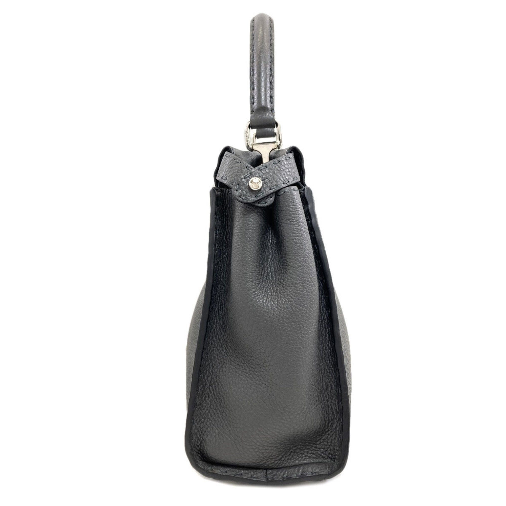 Fendi Gray Leather Handbag (Pre-Owned)