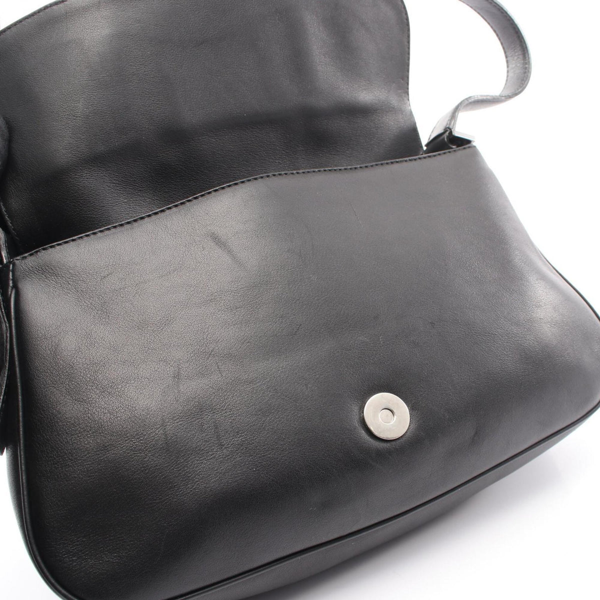 Salvatore Ferragamo Black Leather Handbag Shoulder Bag (Pre-Owned)