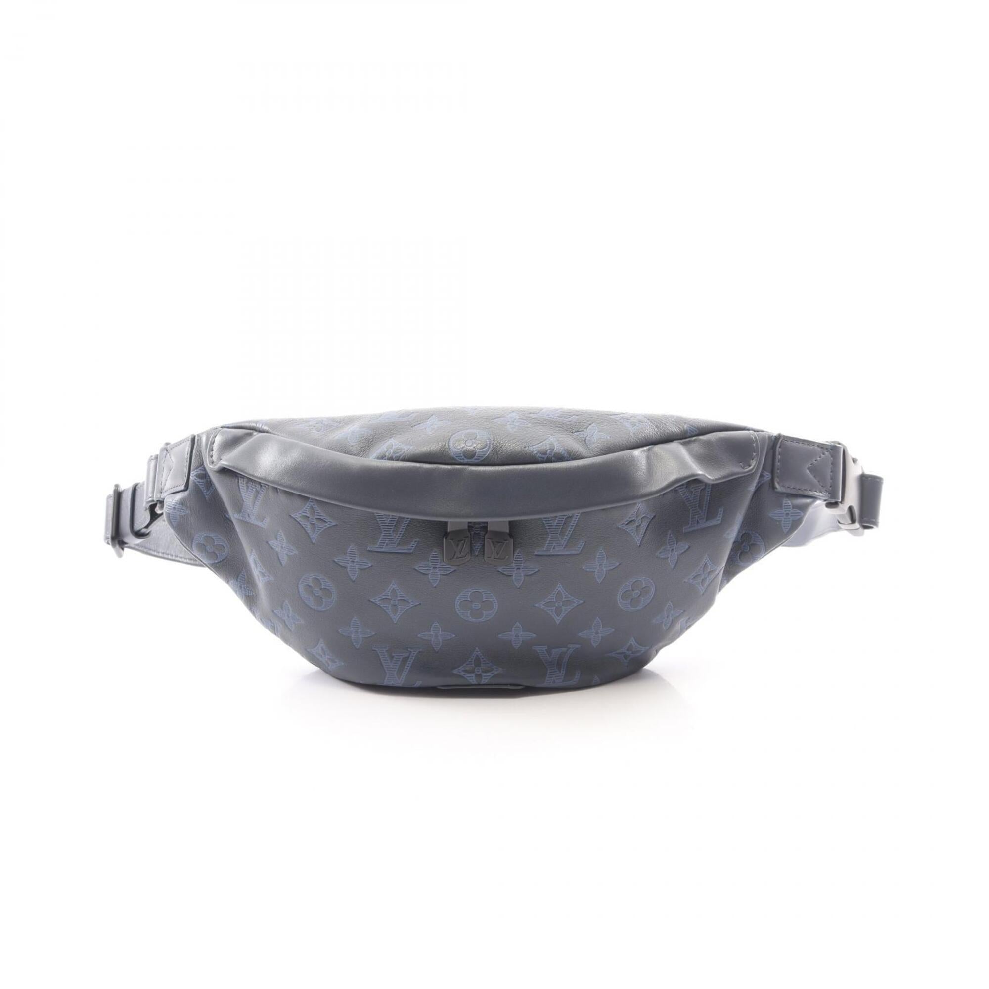Louis Vuitton Navy Leather Fanny Pack Handbag (Pre-Owned)