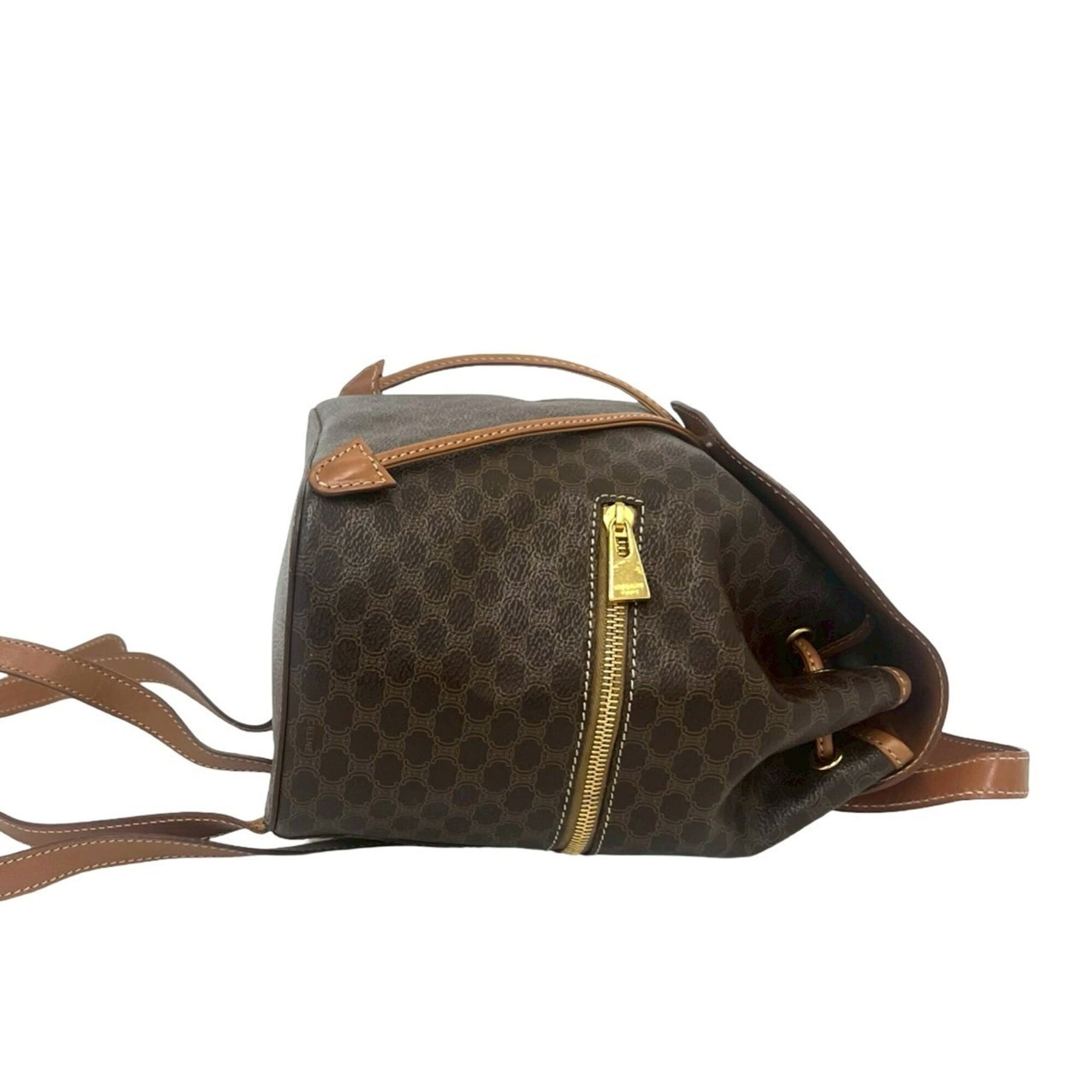 Celine Brown Leather Pvc Backpack (Pre-Owned)