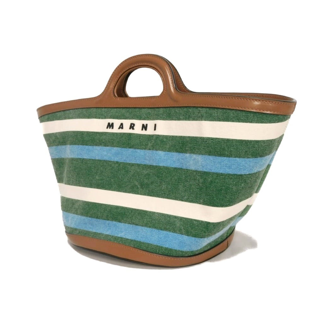 Marni Green Cotton Canvas Basket Handbag (Pre-Owned)