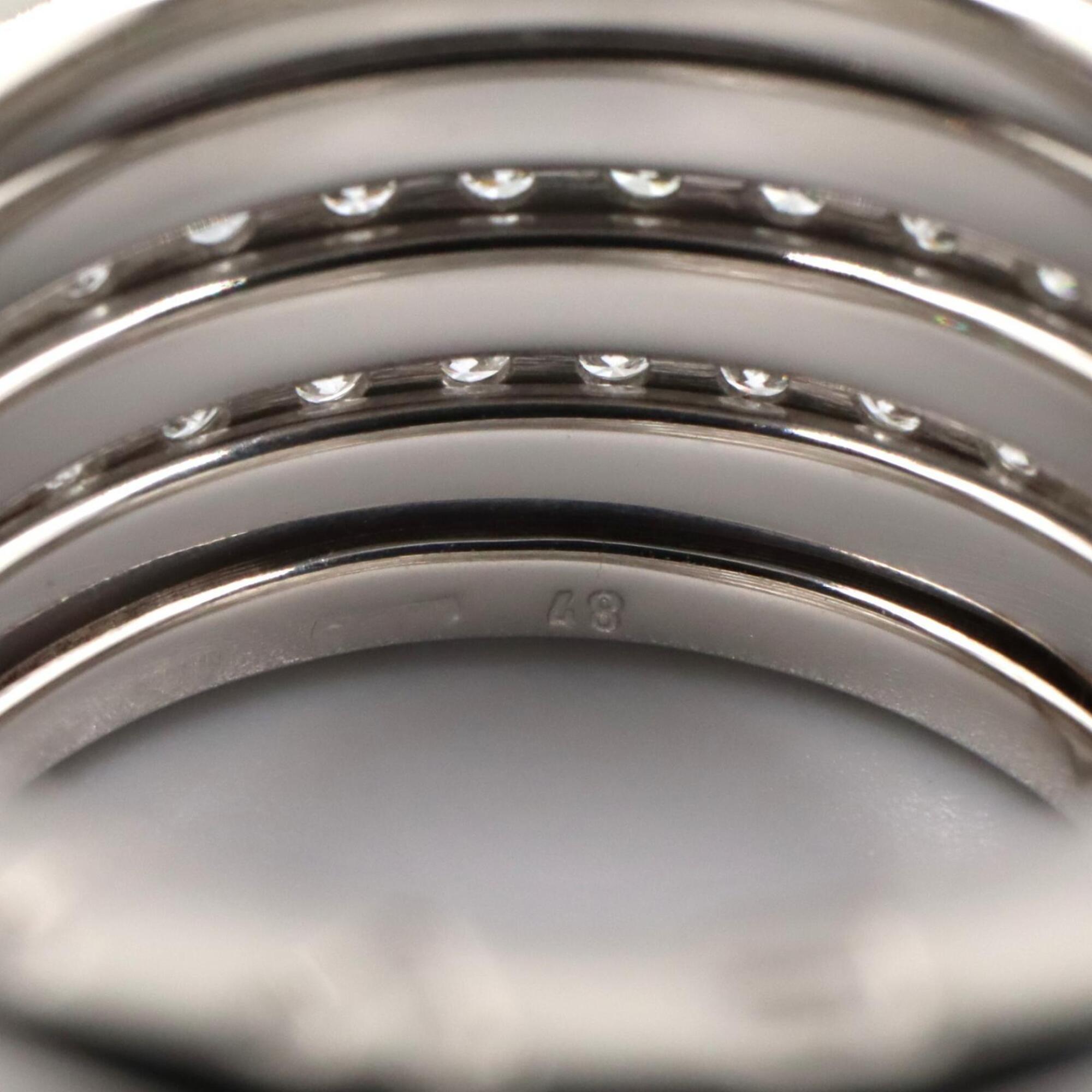 Bvlgari Silver Clear White Gold (18K) Band Ring (Pre-Owned)