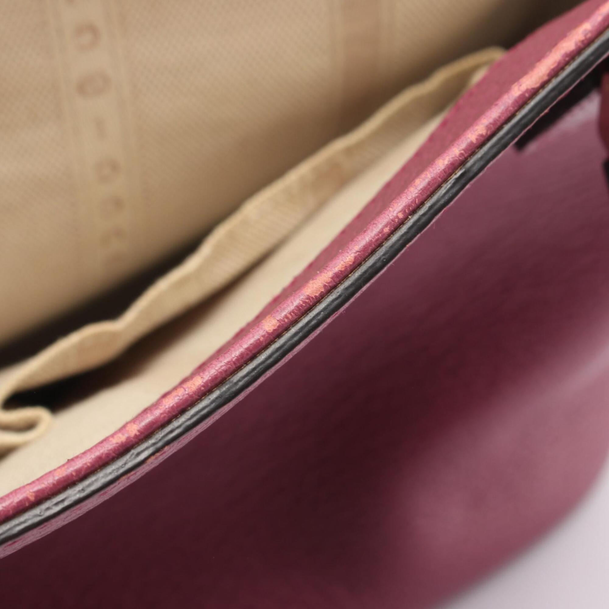 Gucci Pink Leather Handbag Tote Bag (Pre-Owned)