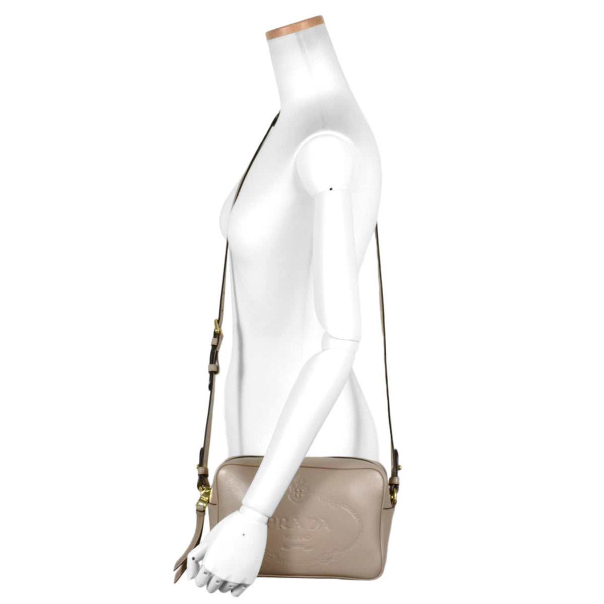 Prada Beige Leather Shoulder Bag (Pre-Owned)