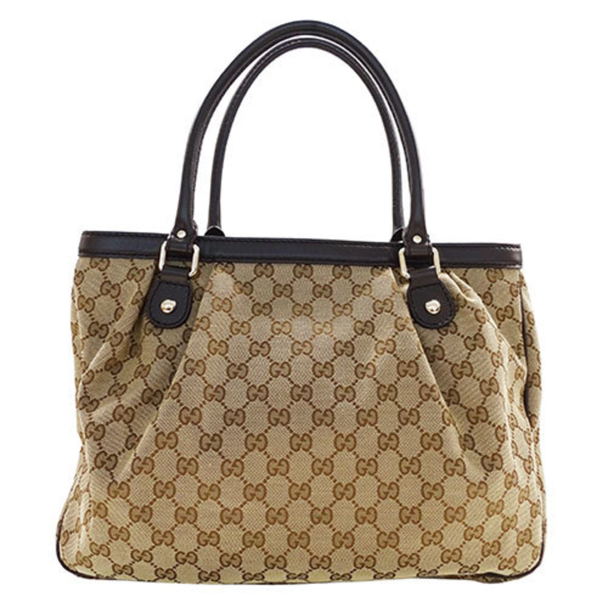 Gucci Beige Brown Gg Canvas Tote Bag (Pre-Owned)