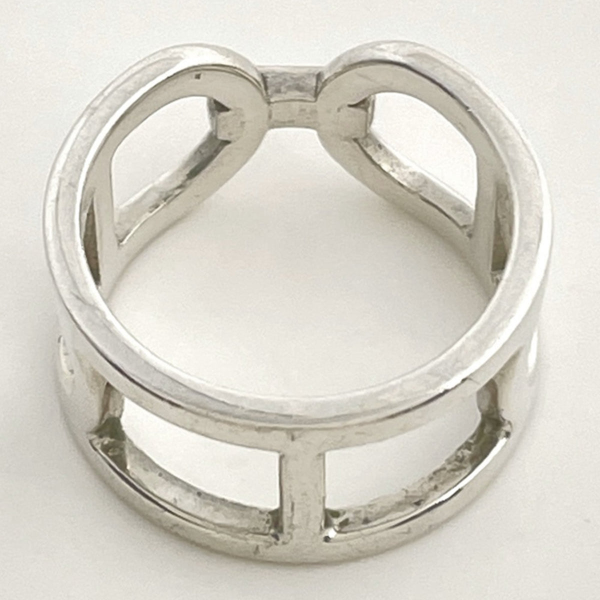 Hermes Silver Silver 925 Band Ring (Pre-Owned)