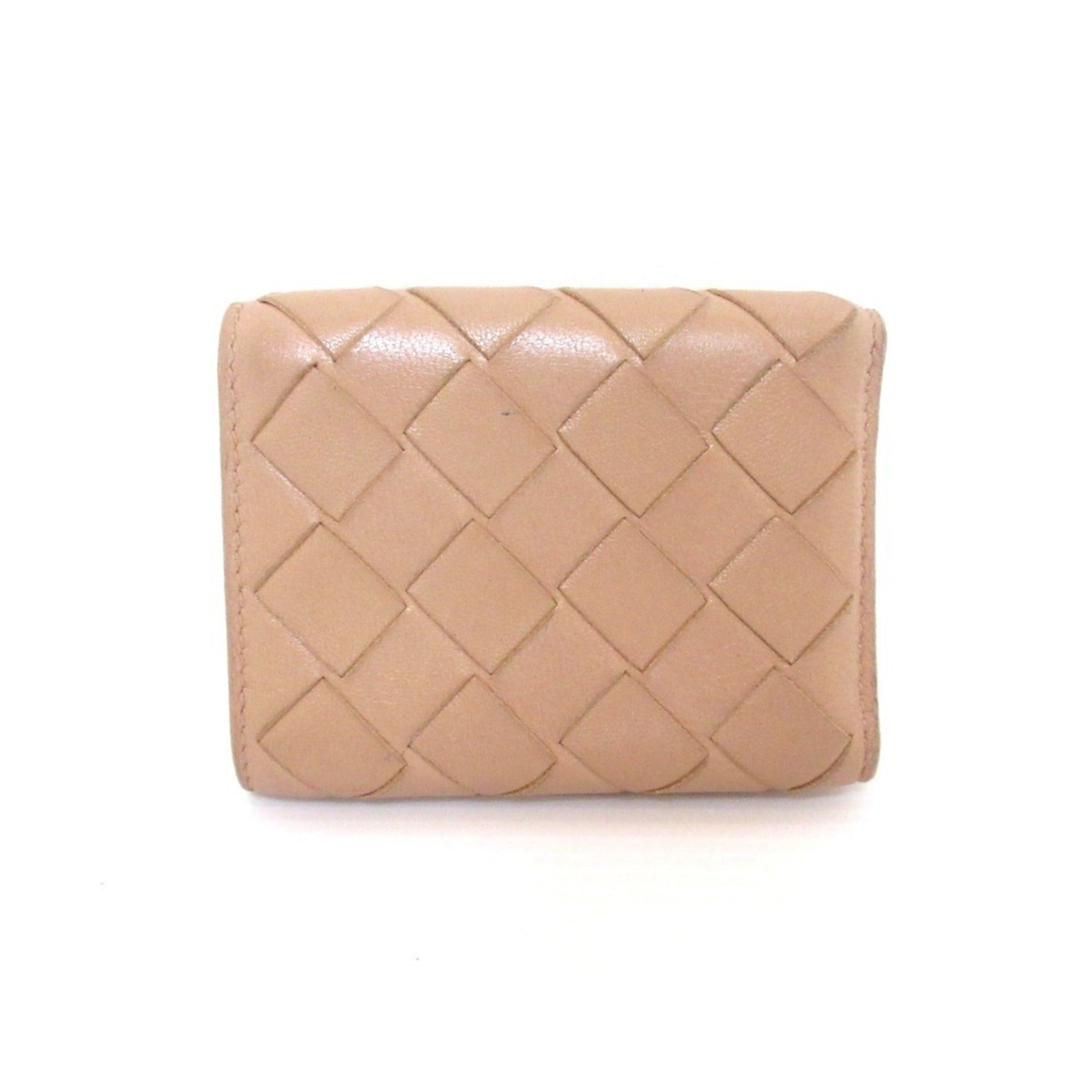 Bottega Veneta Beige Leather Wallet (Tri-Fold) (Pre-Owned)