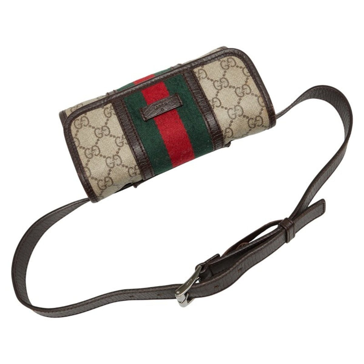 Gucci Sherry Line Beige Multi-Color Pvc Leather Sling Bag (Pre-Owned)