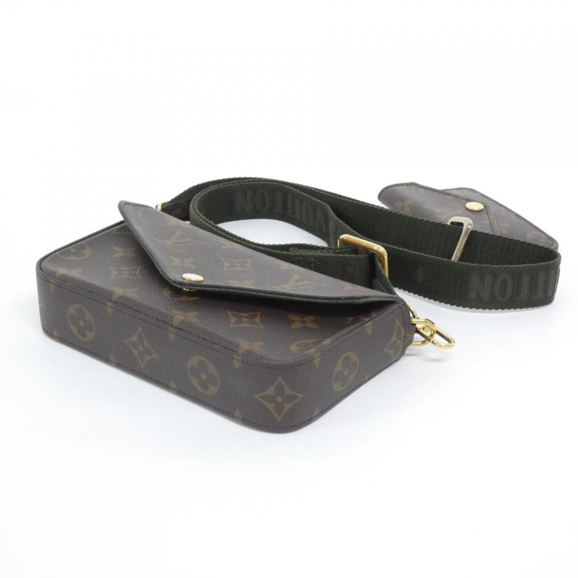 Louis Vuitton Khaki Marron Monogram Monogram Coated Canvas Pochette Pouch Shoulder Bag (Pre-Owned)