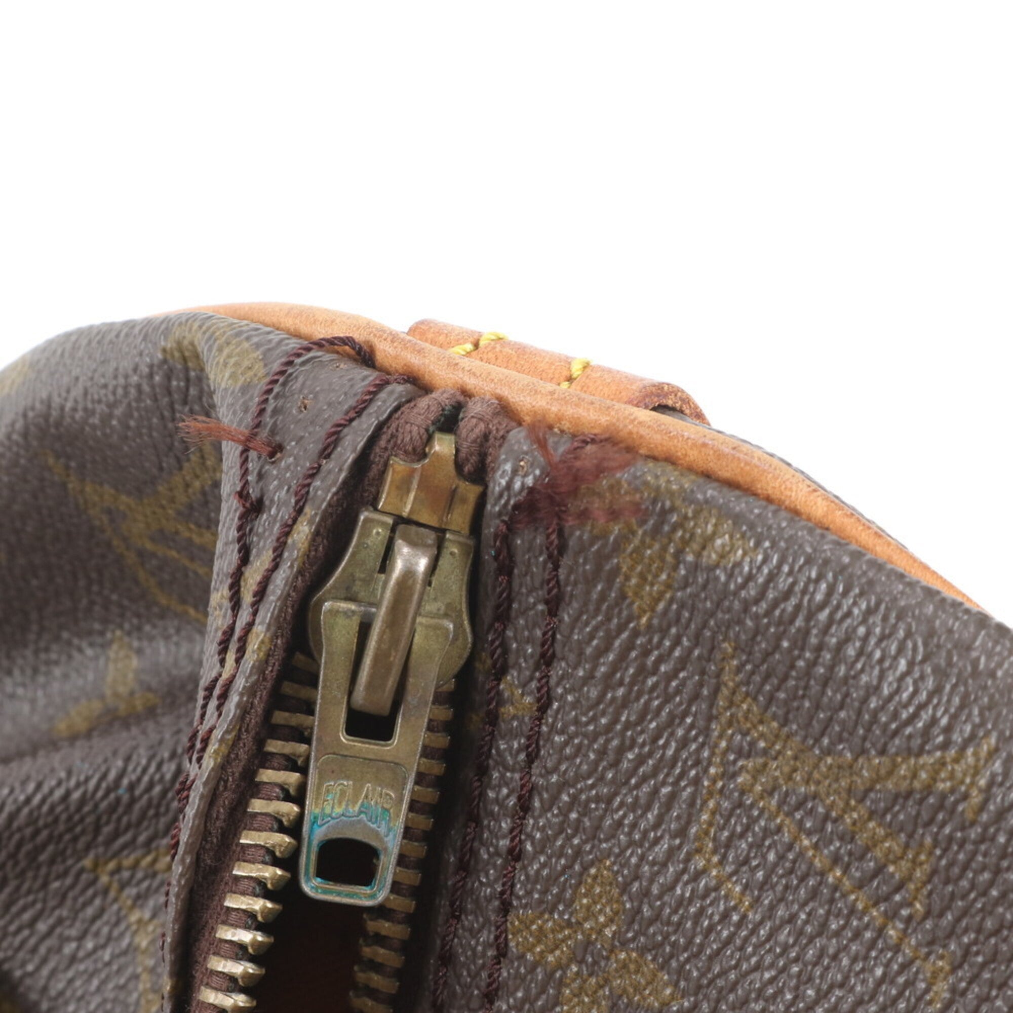 Louis Vuitton Brown Leather Coated Canvas Boston Bag Tote Bag (Pre-Owned)