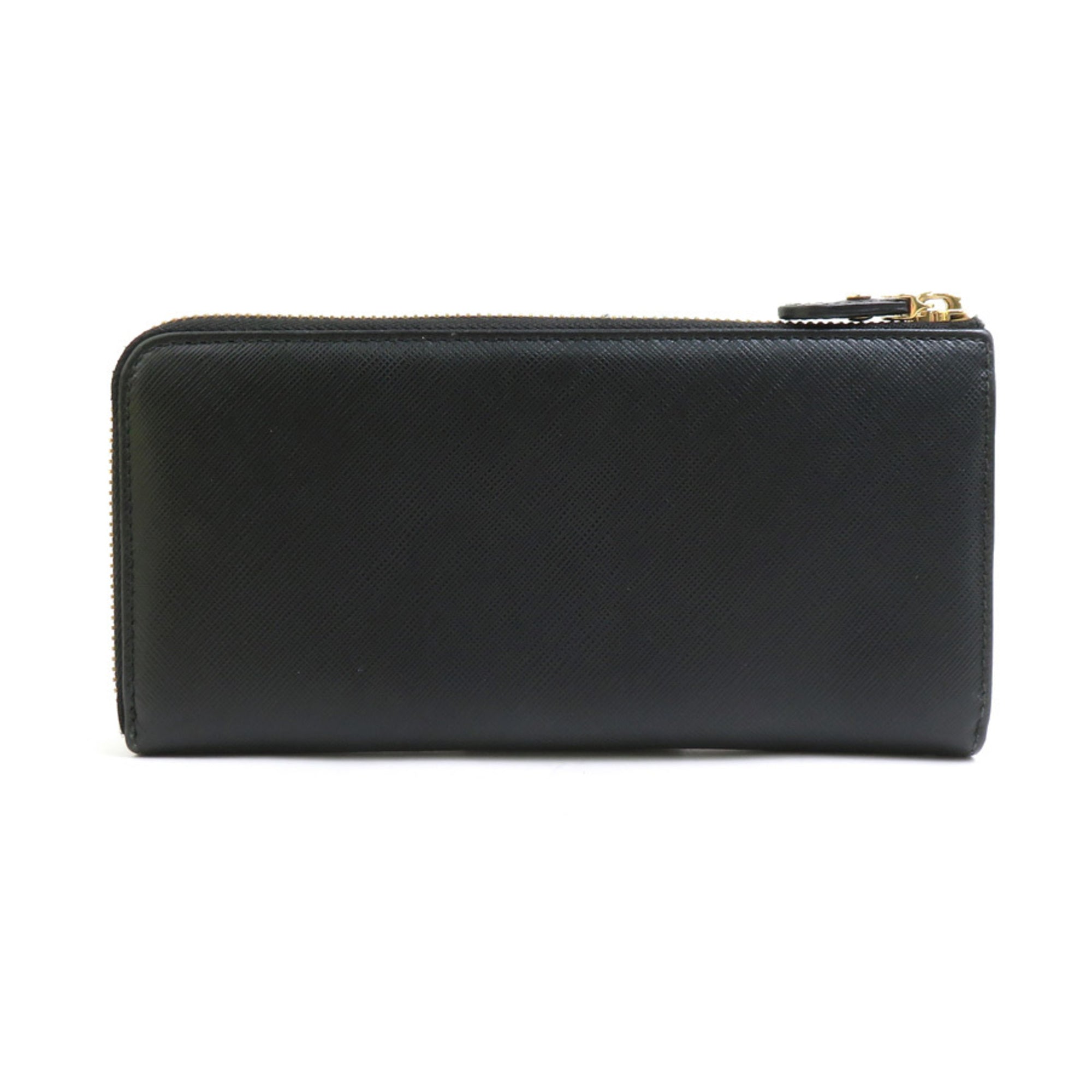 Salvatore Ferragamo Black Leather Long Wallet (Bi-Fold) (Pre-Owned)