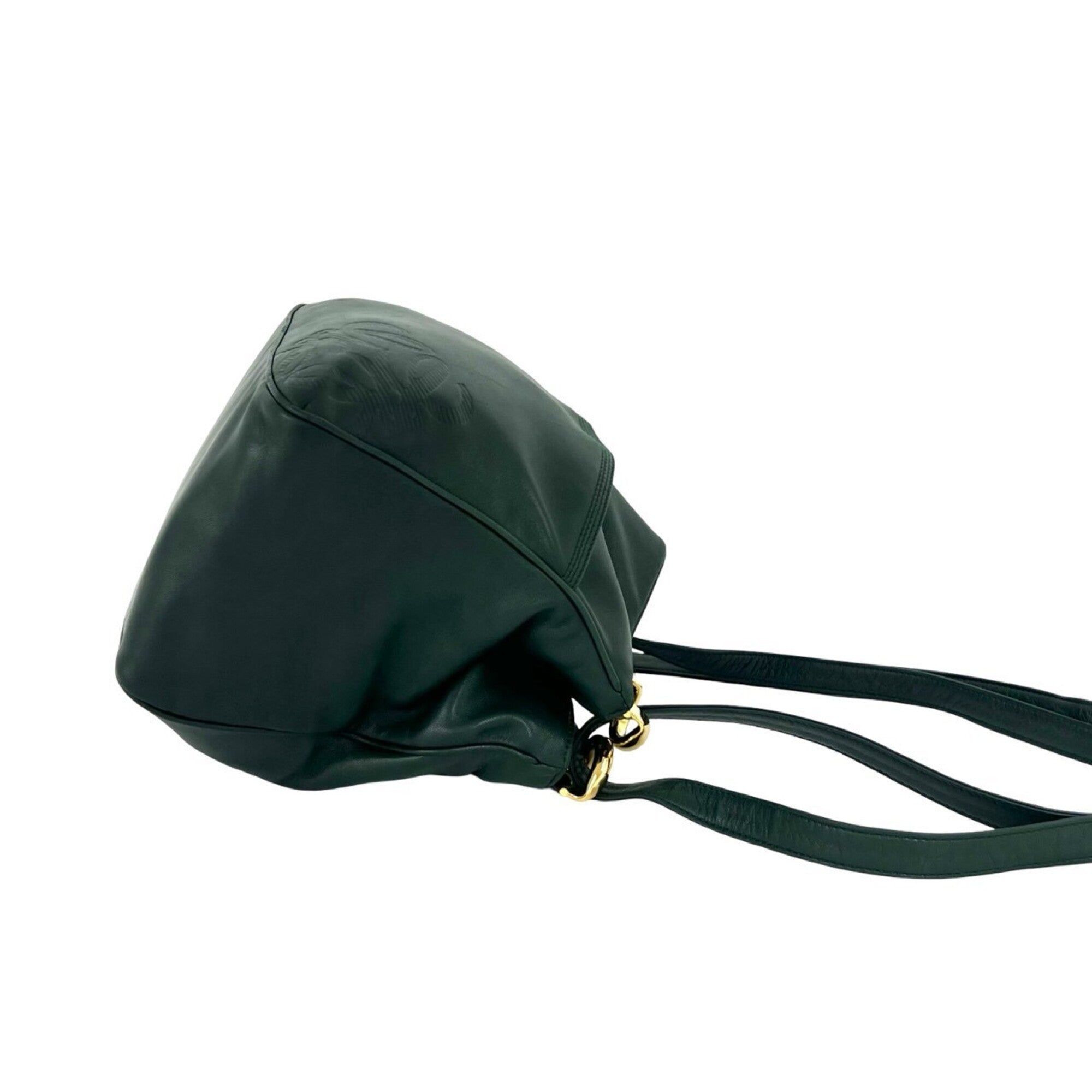 Loewe Green Leather Pochette Shoulder Bag (Pre-Owned)