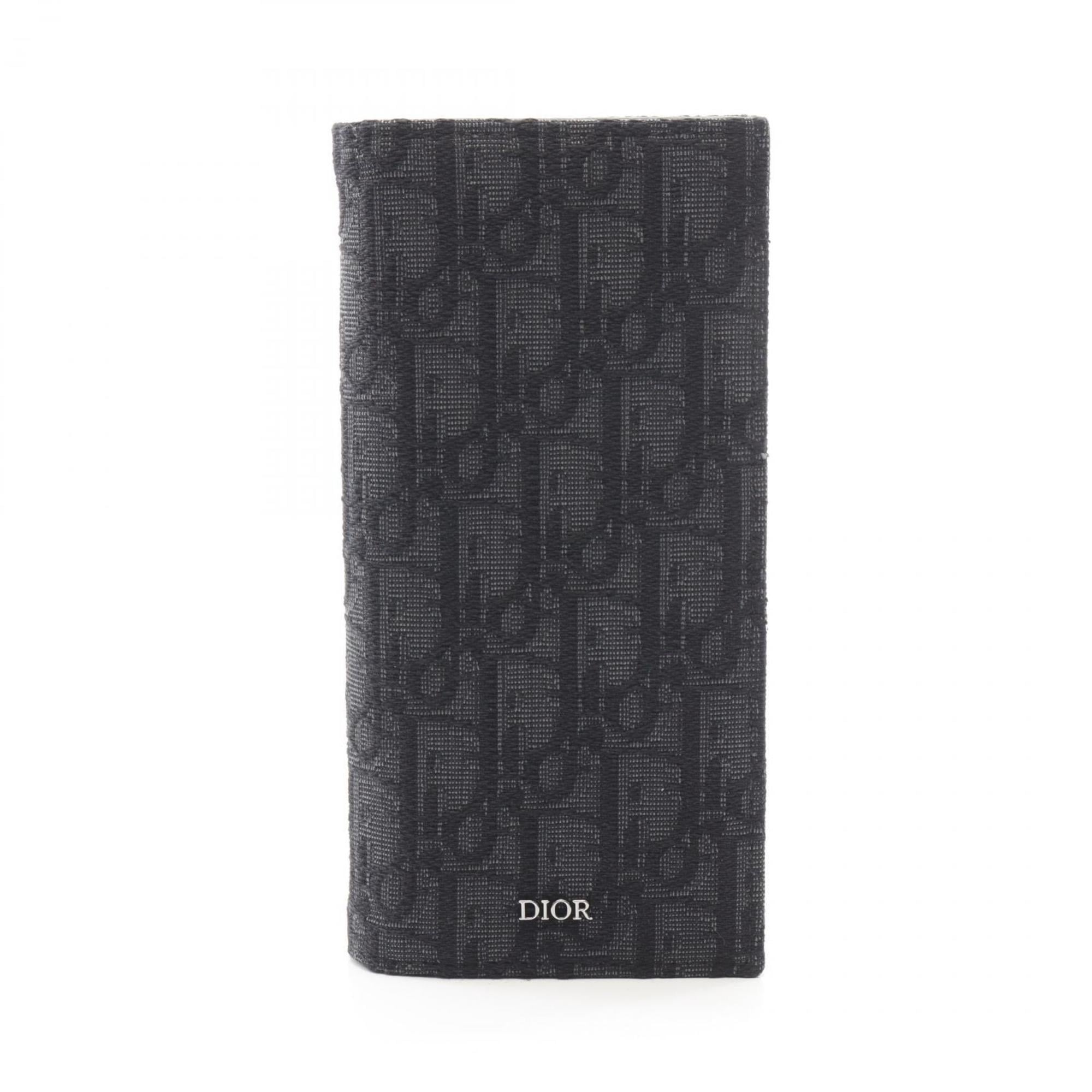 Christian Dior Black Canvas Long Wallet (Bi-Fold) (Pre-Owned)