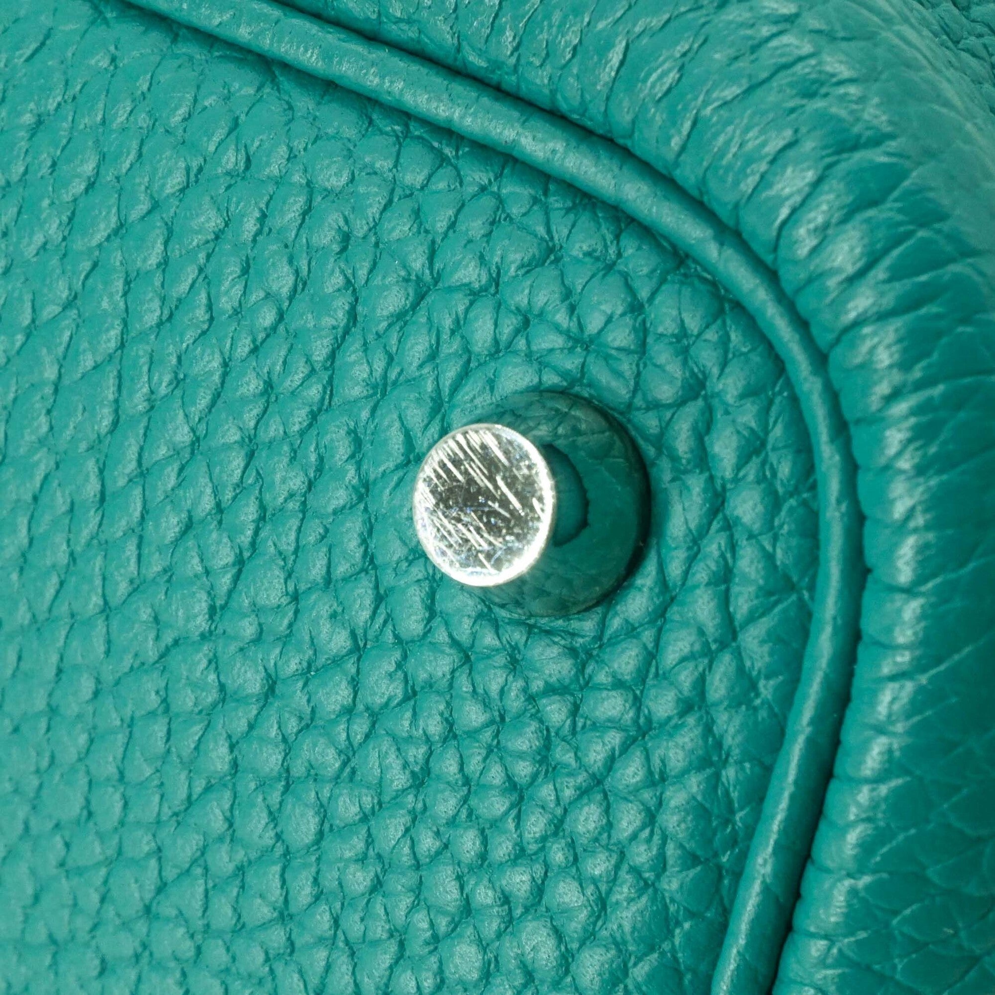 Hermes Green Taurillon Clemence Leather Handbag (Pre-Owned)