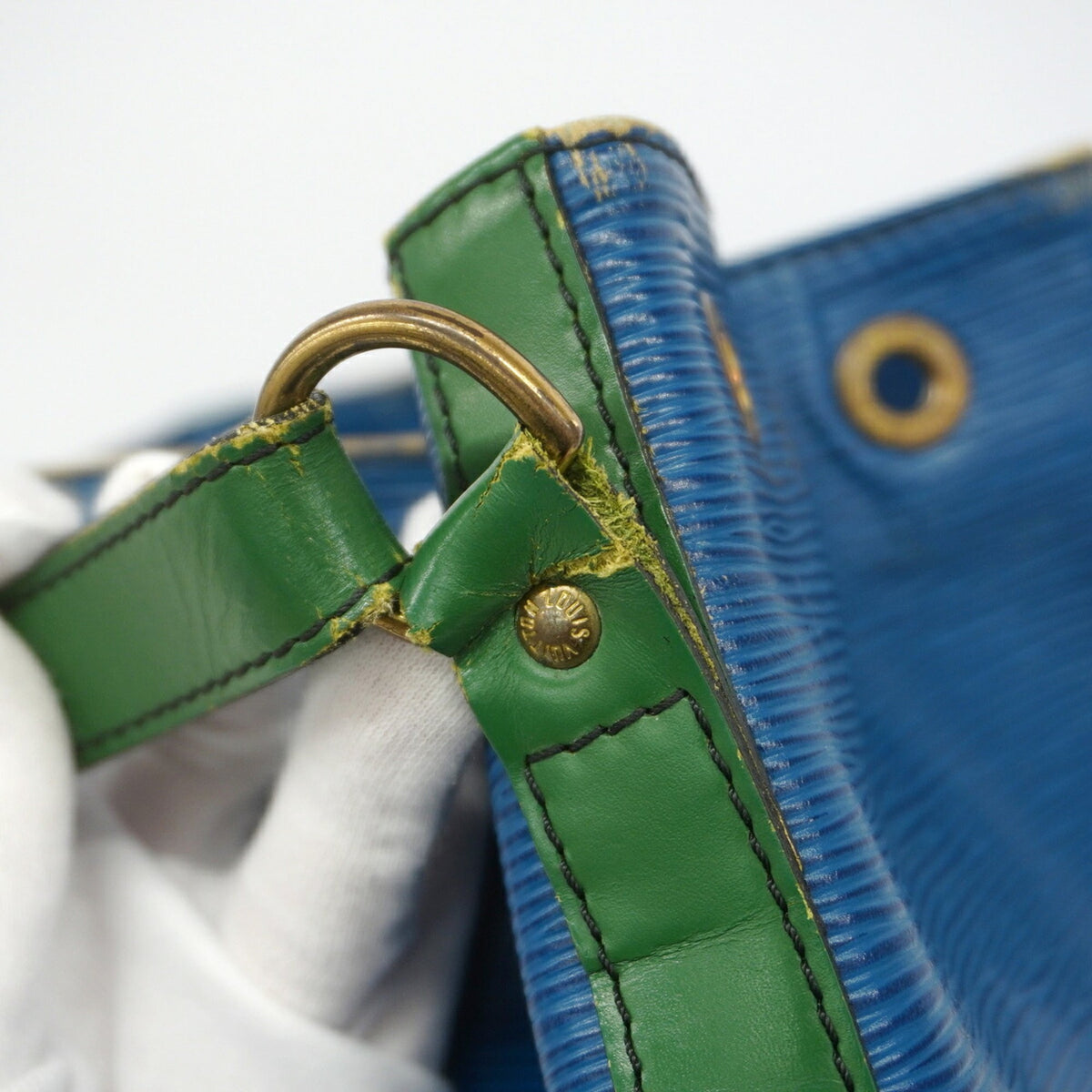 Louis Vuitton Borneo Green Toledo Blue Shoulder Bag (Pre-Owned)