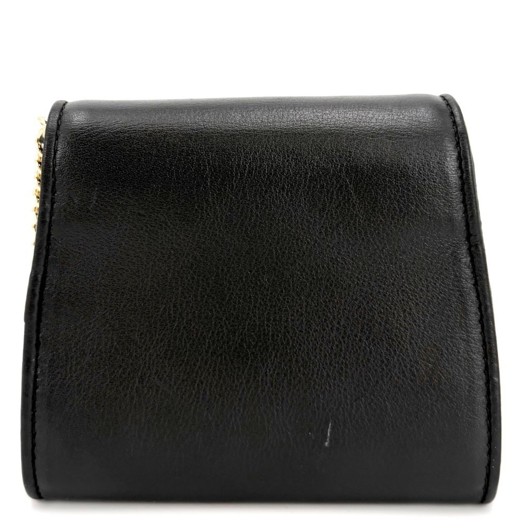 Gucci Black Leather Chain/Shoulder Wallet (Pre-Owned)