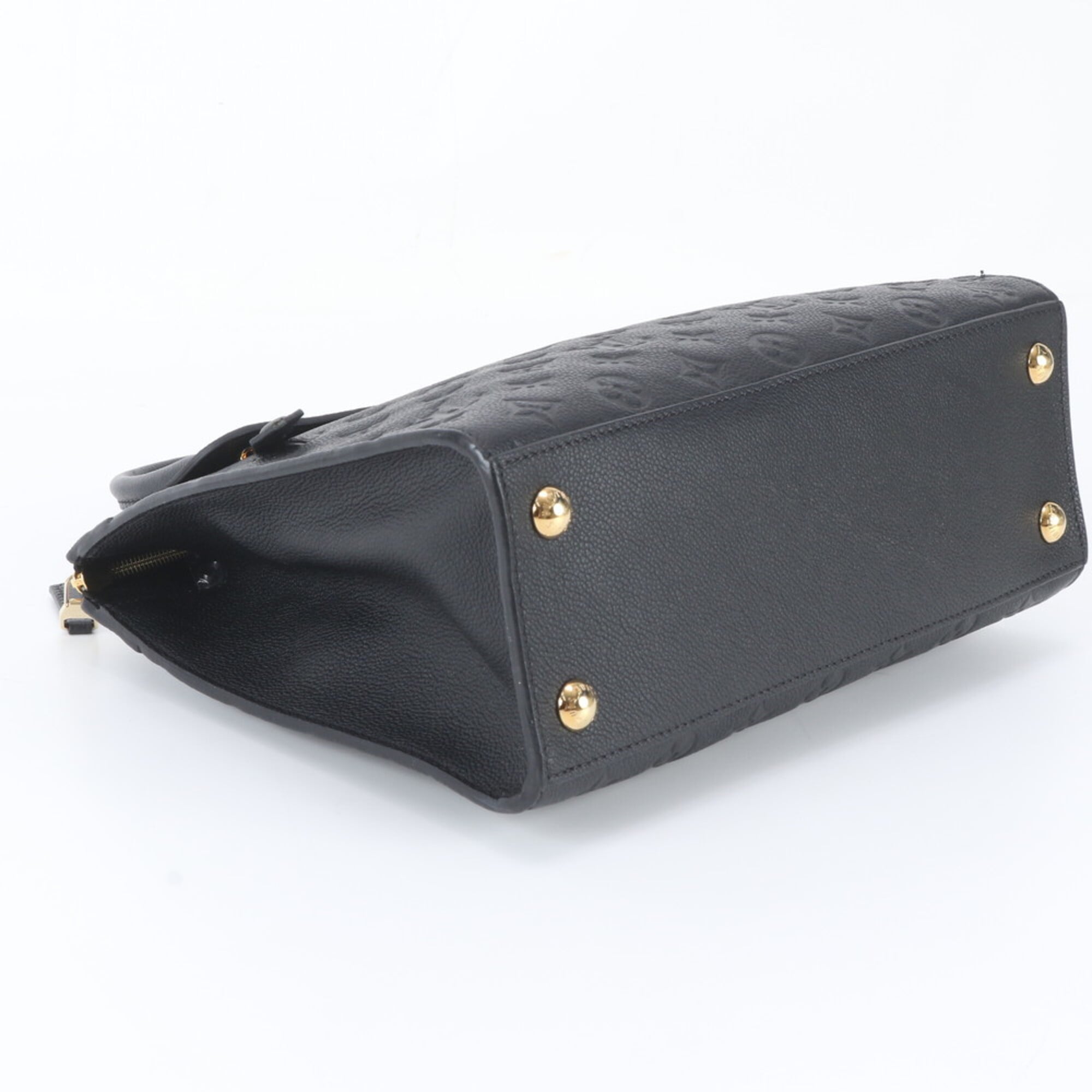 Louis Vuitton Noir Leather Handbag Tote Bag (Pre-Owned)