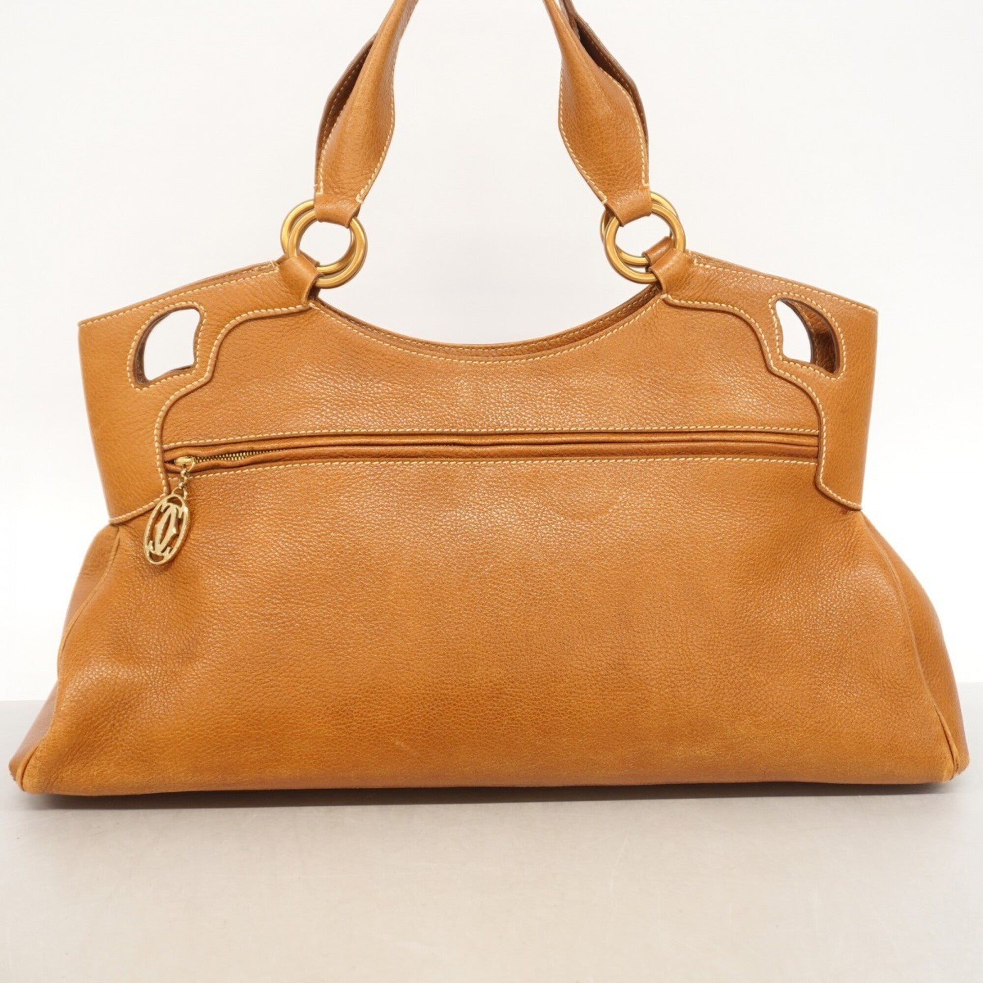 Cartier Brown Leather Handbag (Pre-Owned)
