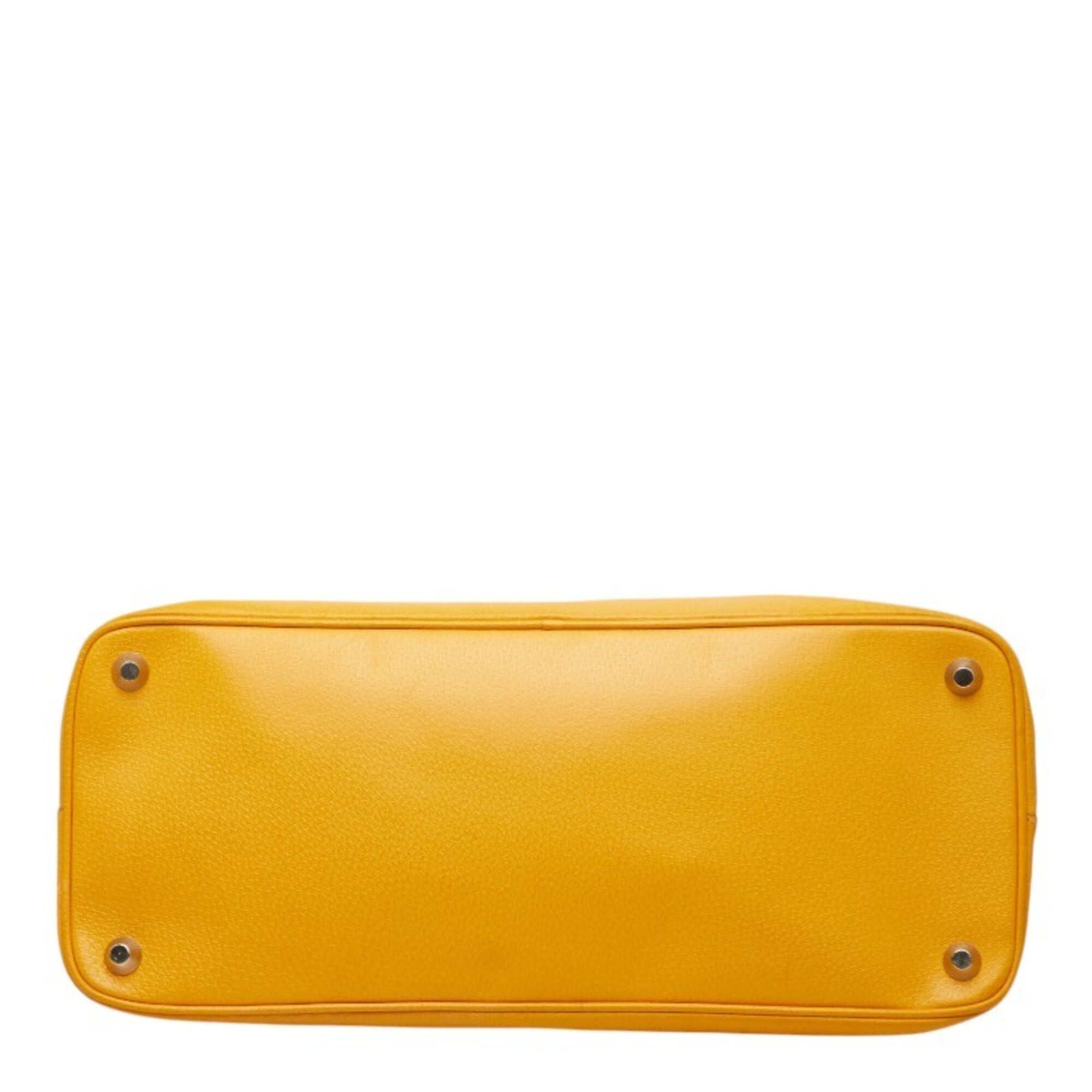 Prada Yellow Leather Boston Bag Handbag (Pre-Owned)