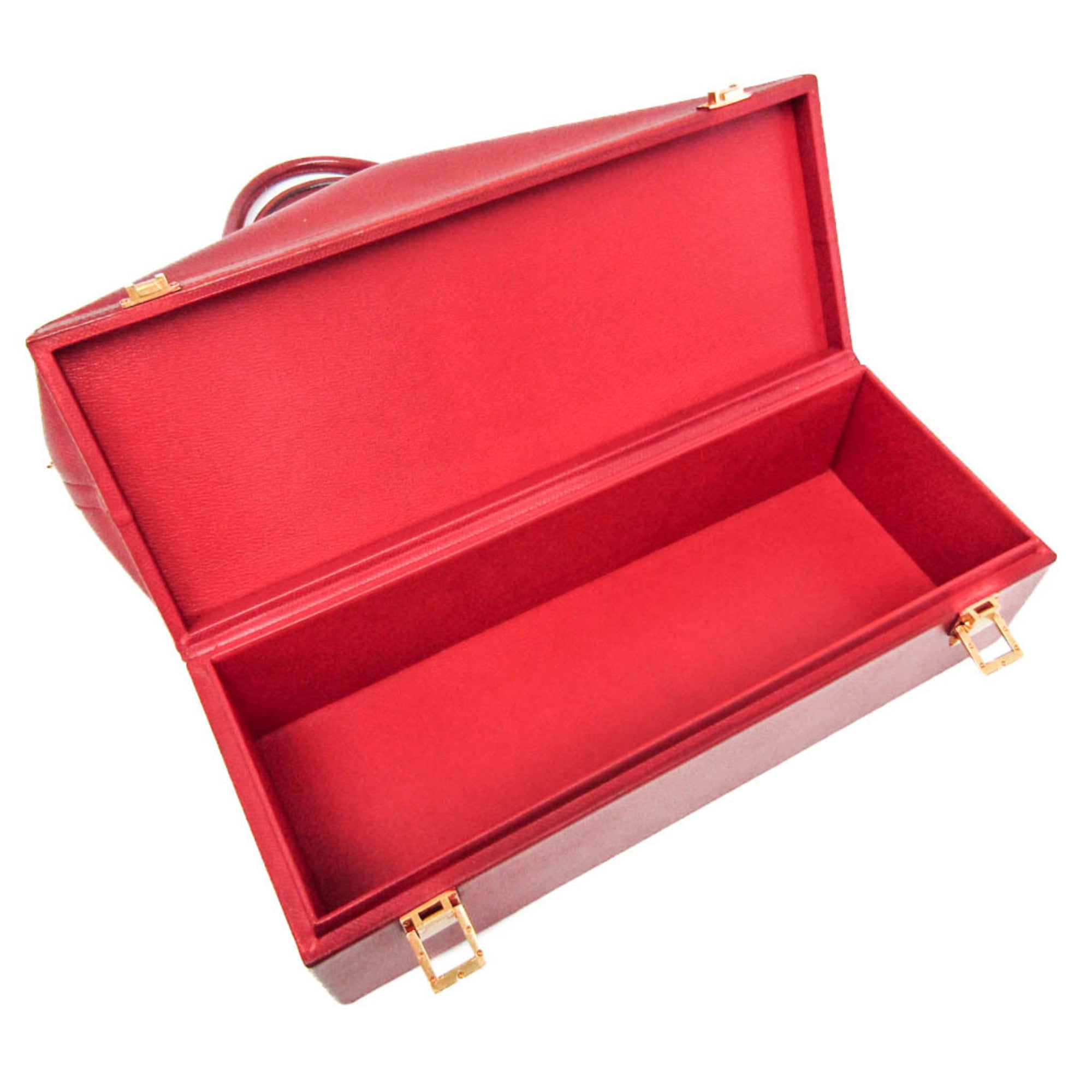 Hermes Red Color Courchevel Leather Handbag (Pre-Owned)
