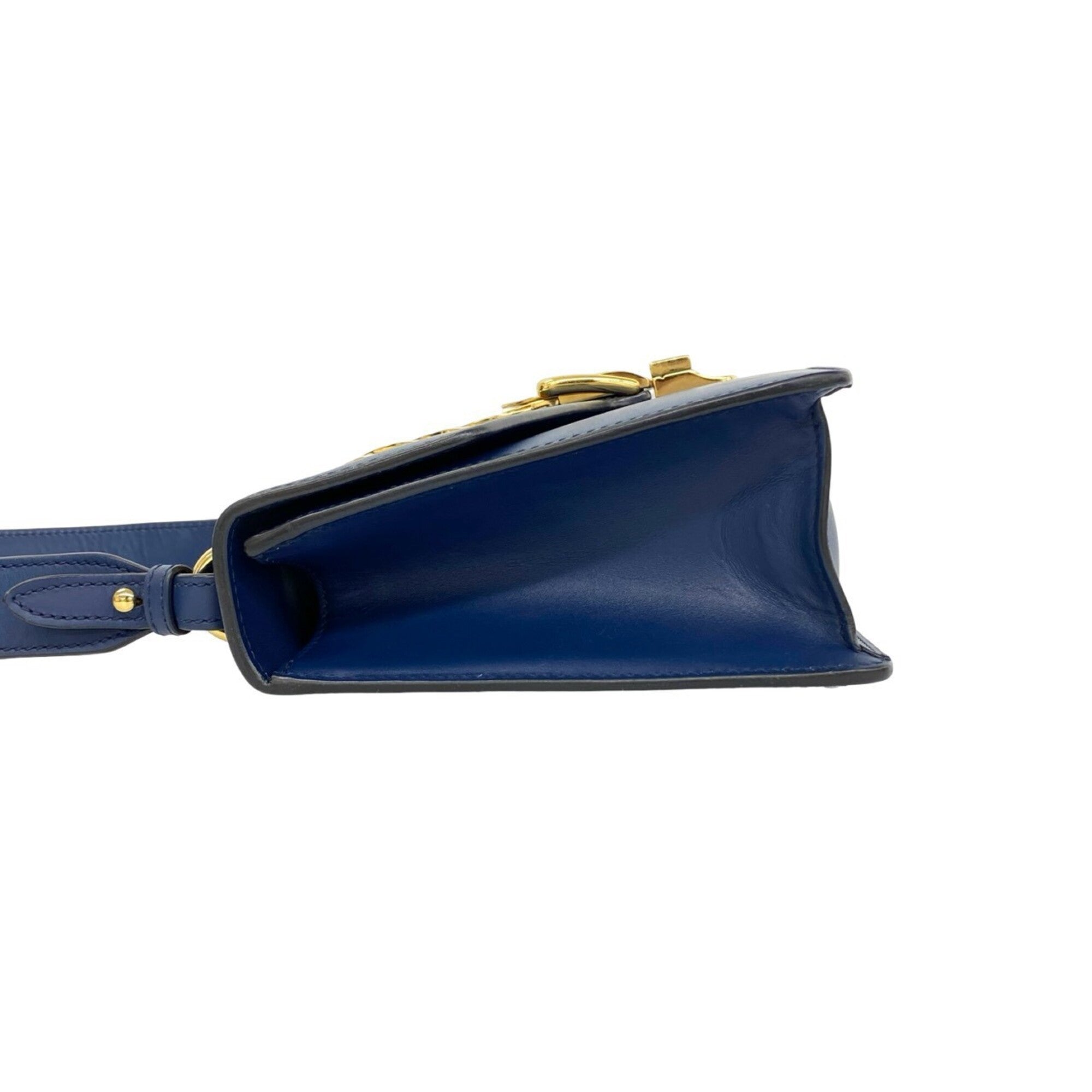 Gucci Green Navy Red Color Leather Pochette Shoulder Bag (Pre-Owned)