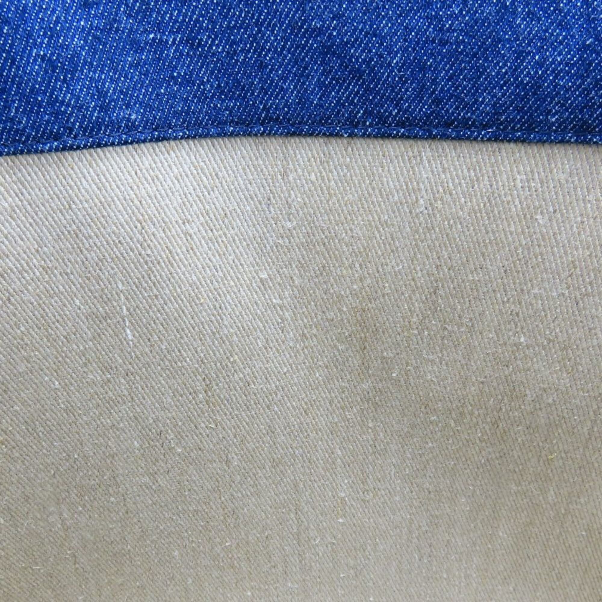 Chloé Blue White Cotton Denim Leather Tote Bag (Pre-Owned)