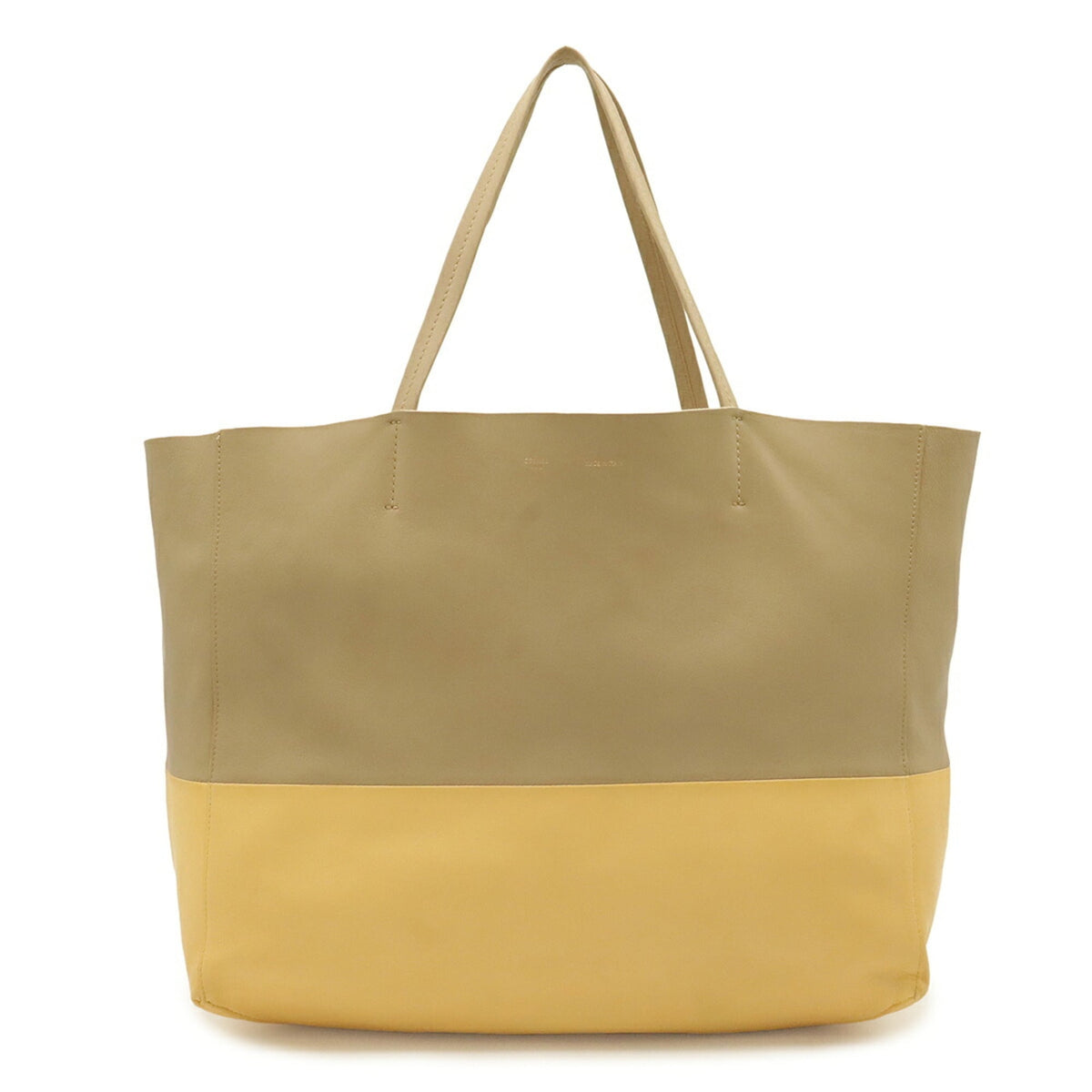 Celine Beige Cream Sand Yellow Leather Shoulder Bag Tote Bag (Pre-Owned)