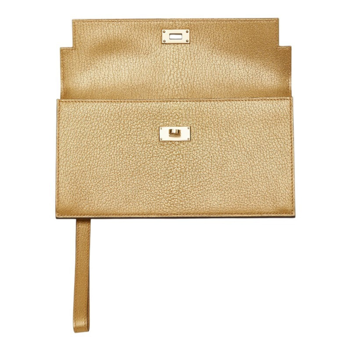 Hermes Gold Chevre Leather Long Wallet (Bi-Fold) (Pre-Owned)