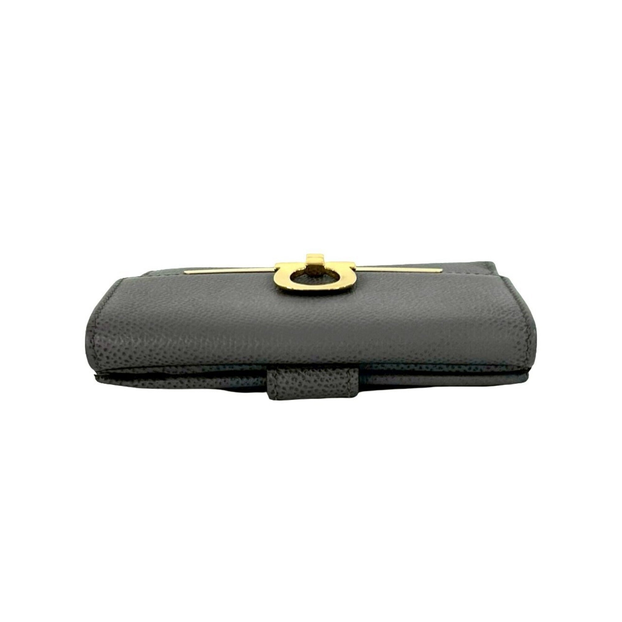 Salvatore Ferragamo Gray Leather Wallet (Bi-Fold) (Pre-Owned)