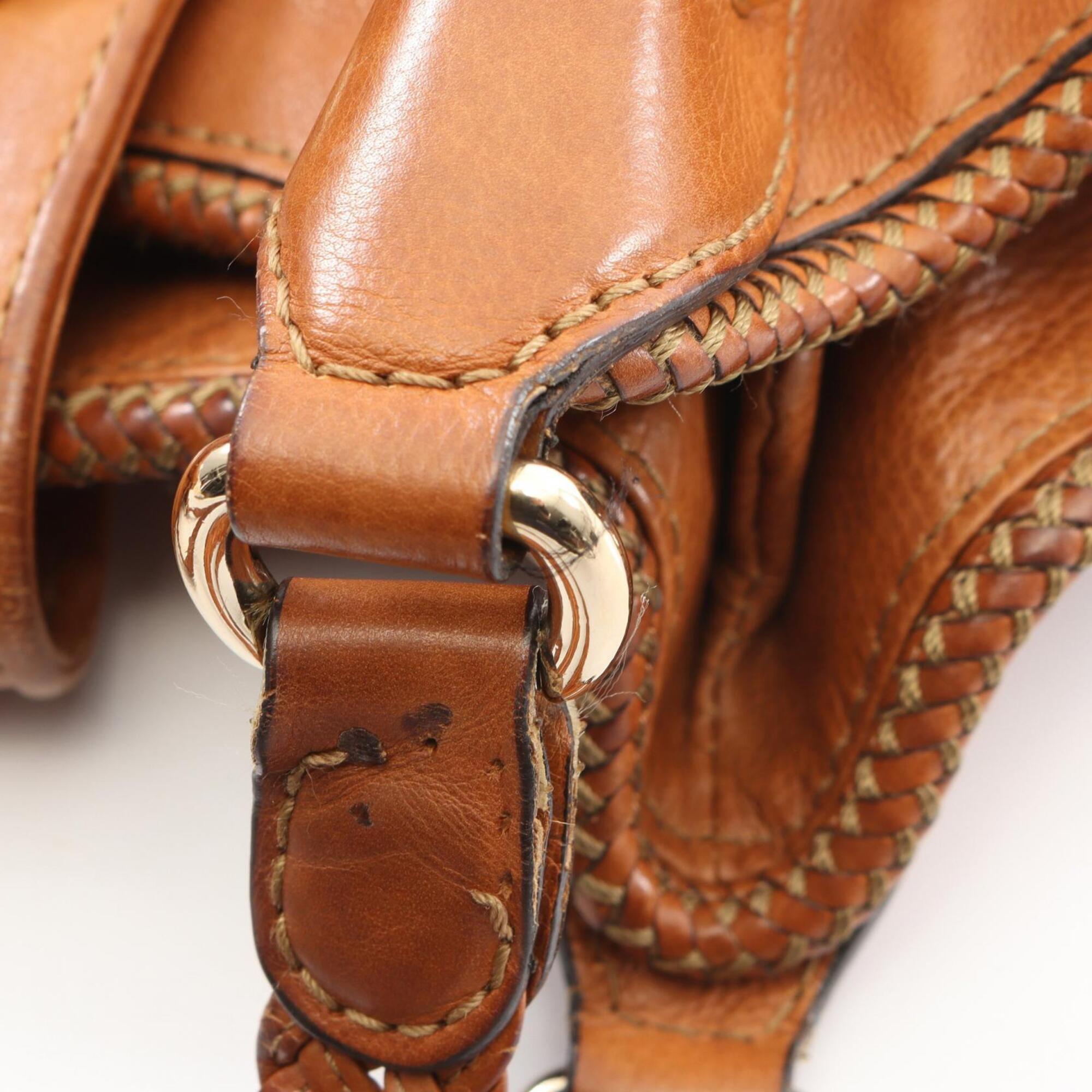 Gucci Brown Leather Handbag Shoulder Bag (Pre-Owned)