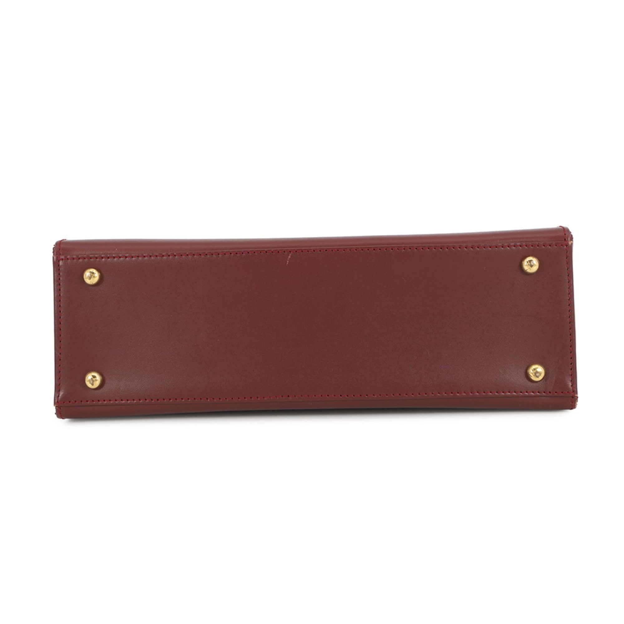 Cartier Bordeaux Leather Handbag (Pre-Owned)
