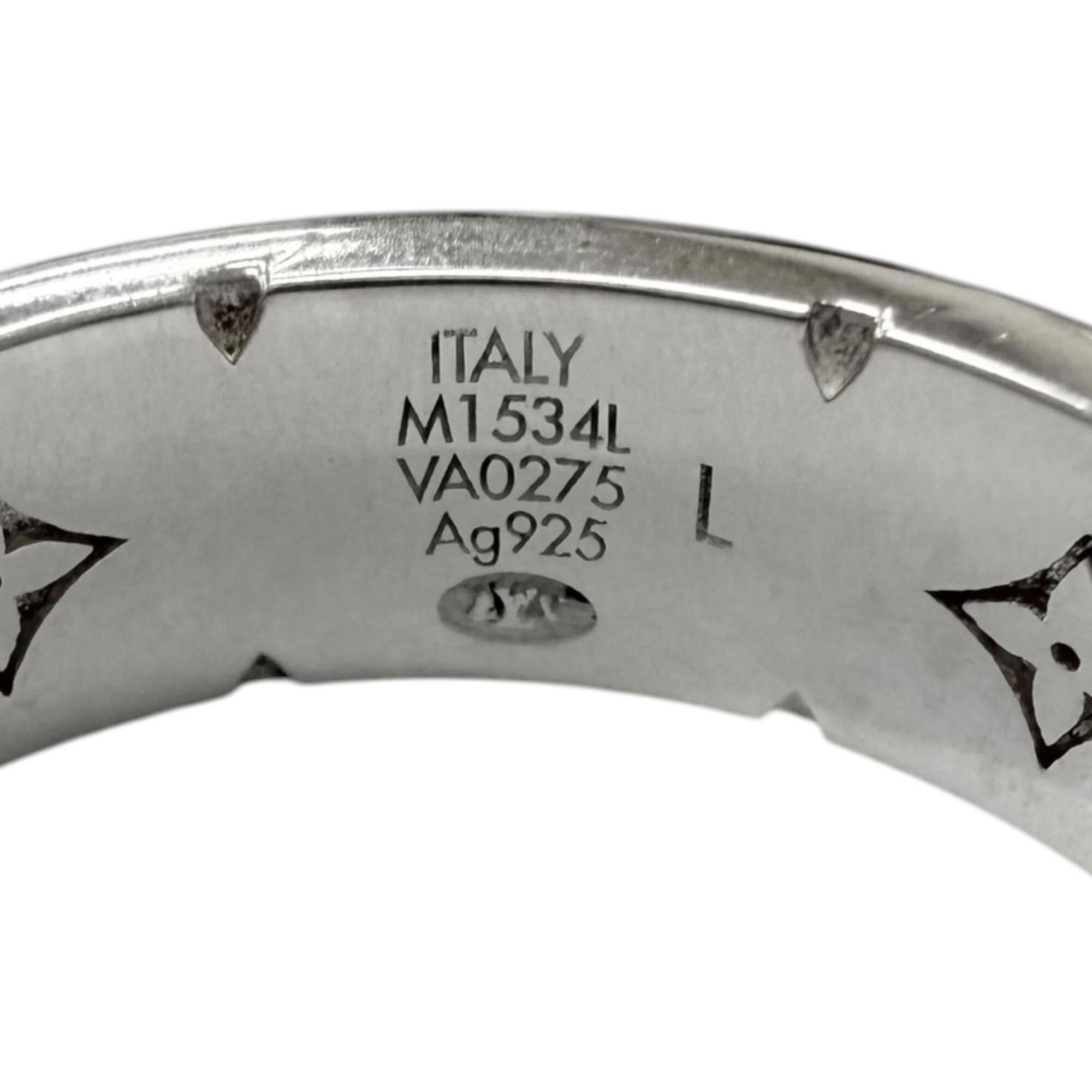 Louis Vuitton Silver Black Silver 925 Band Ring (Pre-Owned)