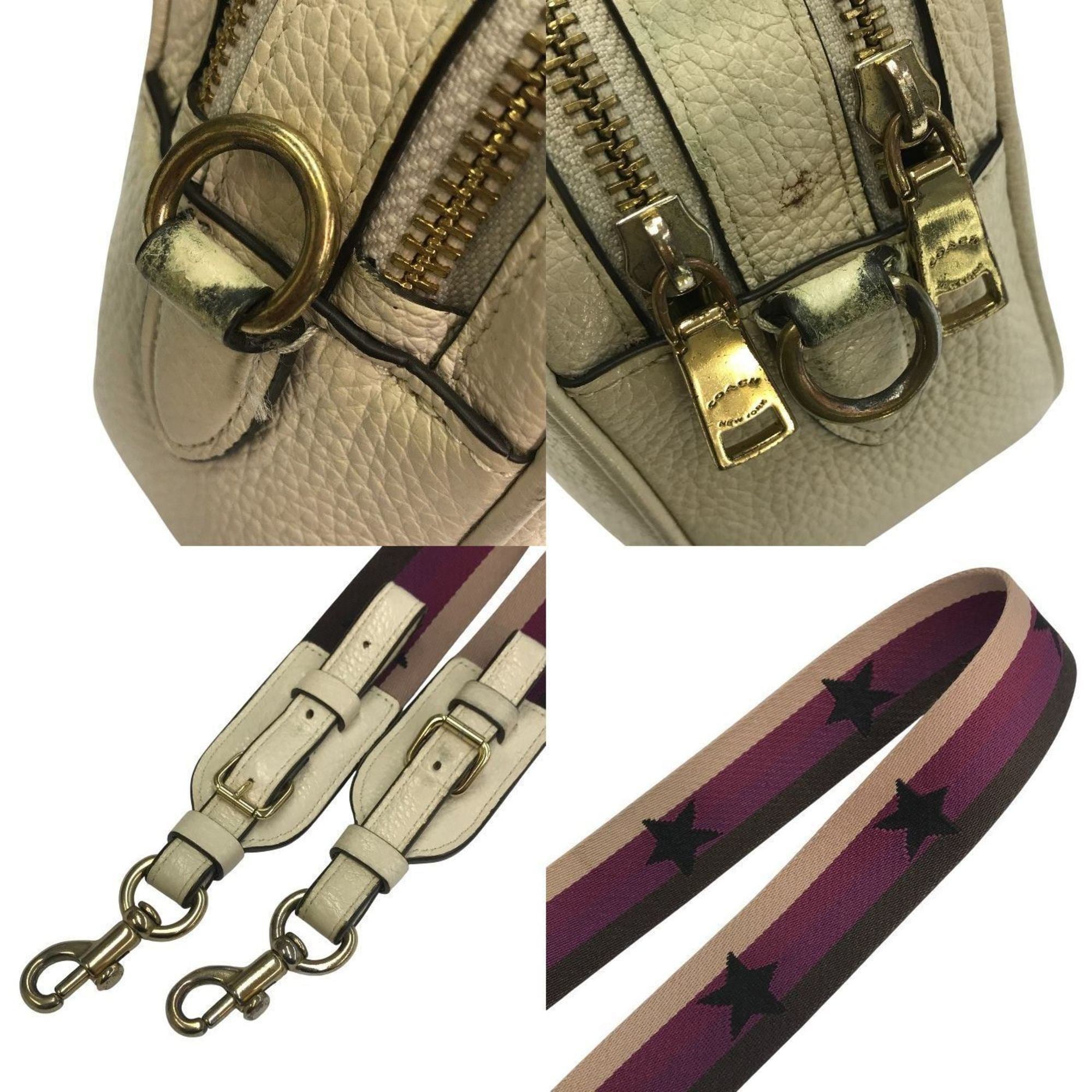 Coach Ivory Leather Shoulder Bag (Pre-Owned)