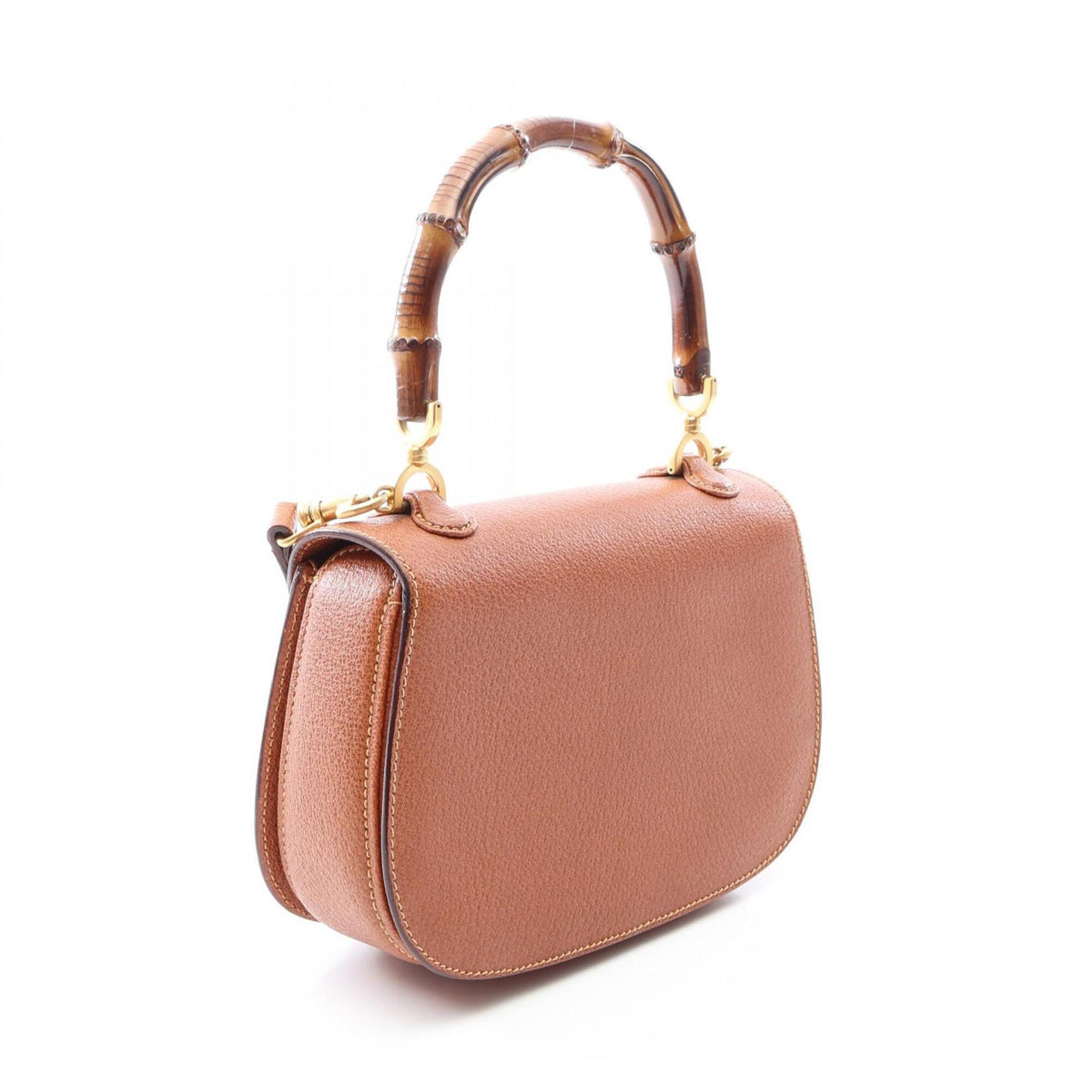 Gucci Brown Bamboo Leather Handbag (Pre-Owned)