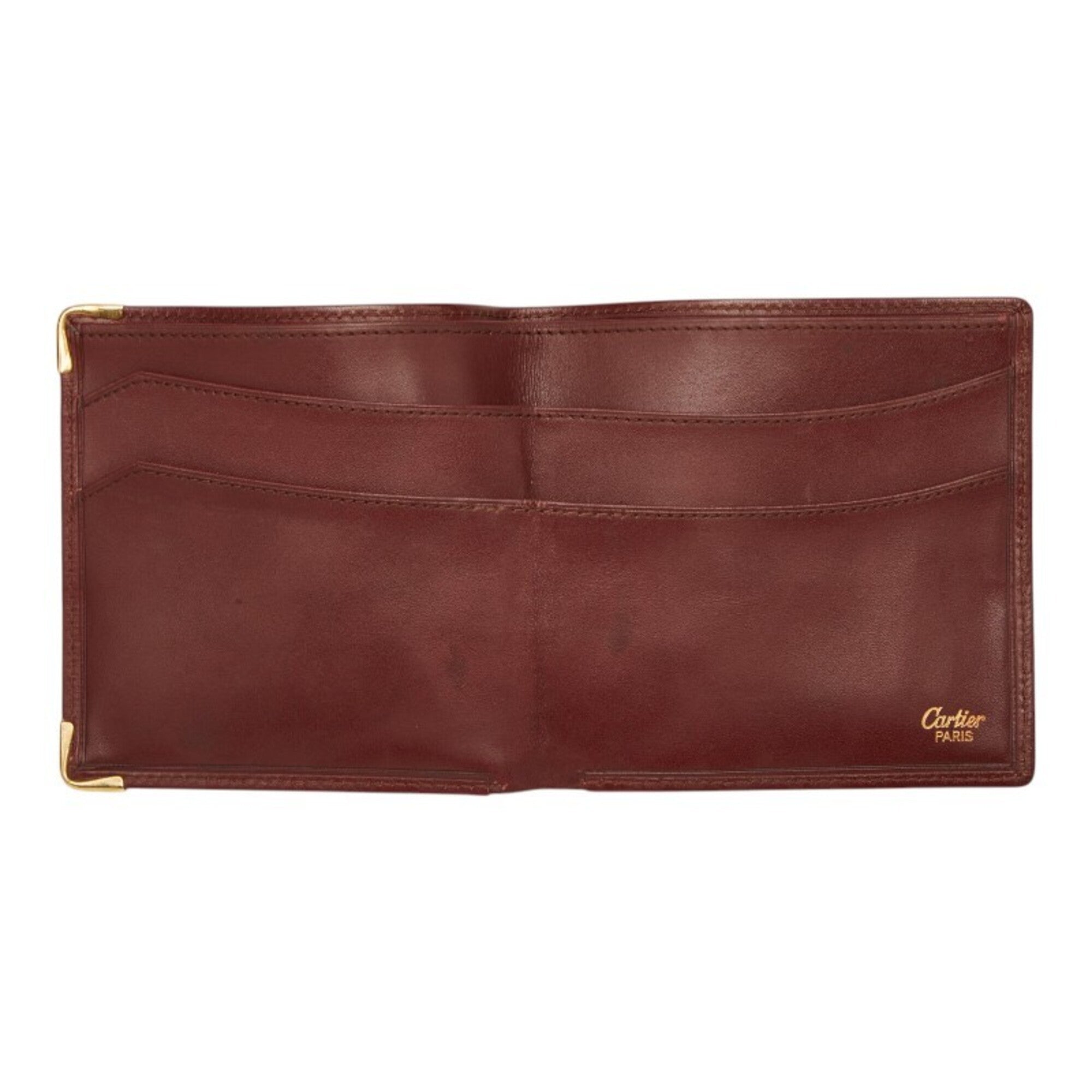 Cartier Bordeaux Leather Wallet (Bi-Fold) (Pre-Owned)