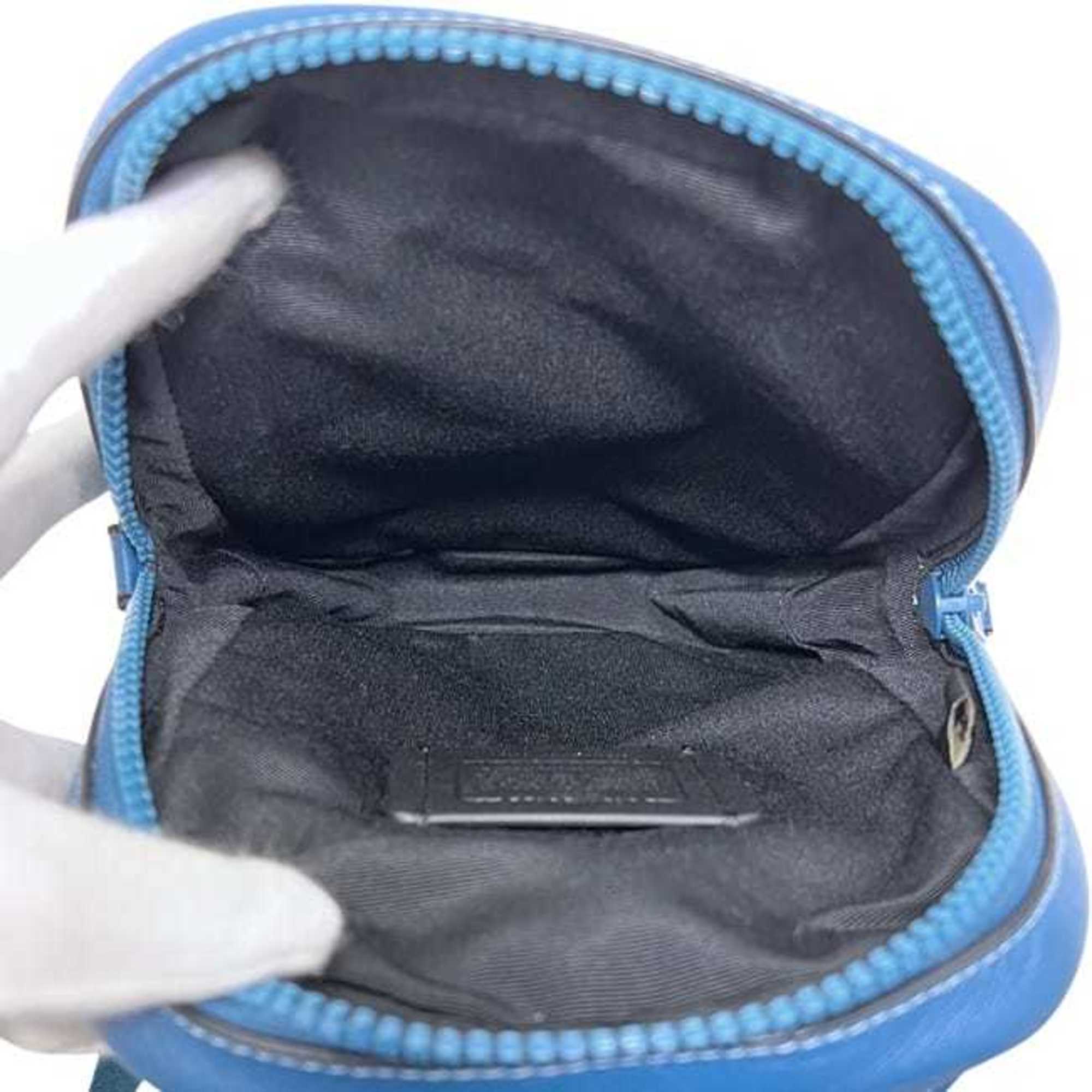 Coach Signature Blue Leather Shoulder Bag Sling Bag (Pre-Owned)