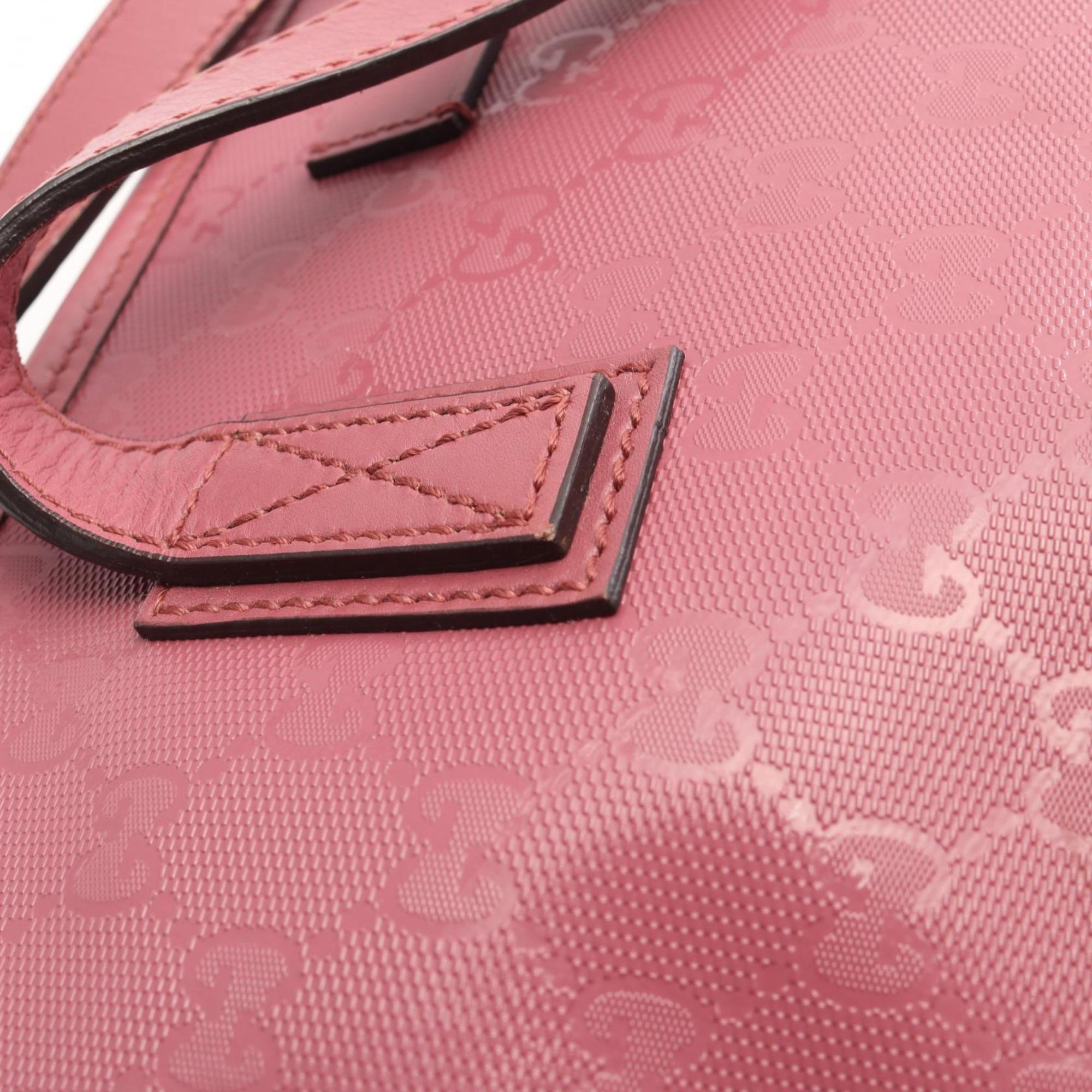 Gucci Pink Coated Canvas Leather Handbag Tote Bag (Pre-Owned)