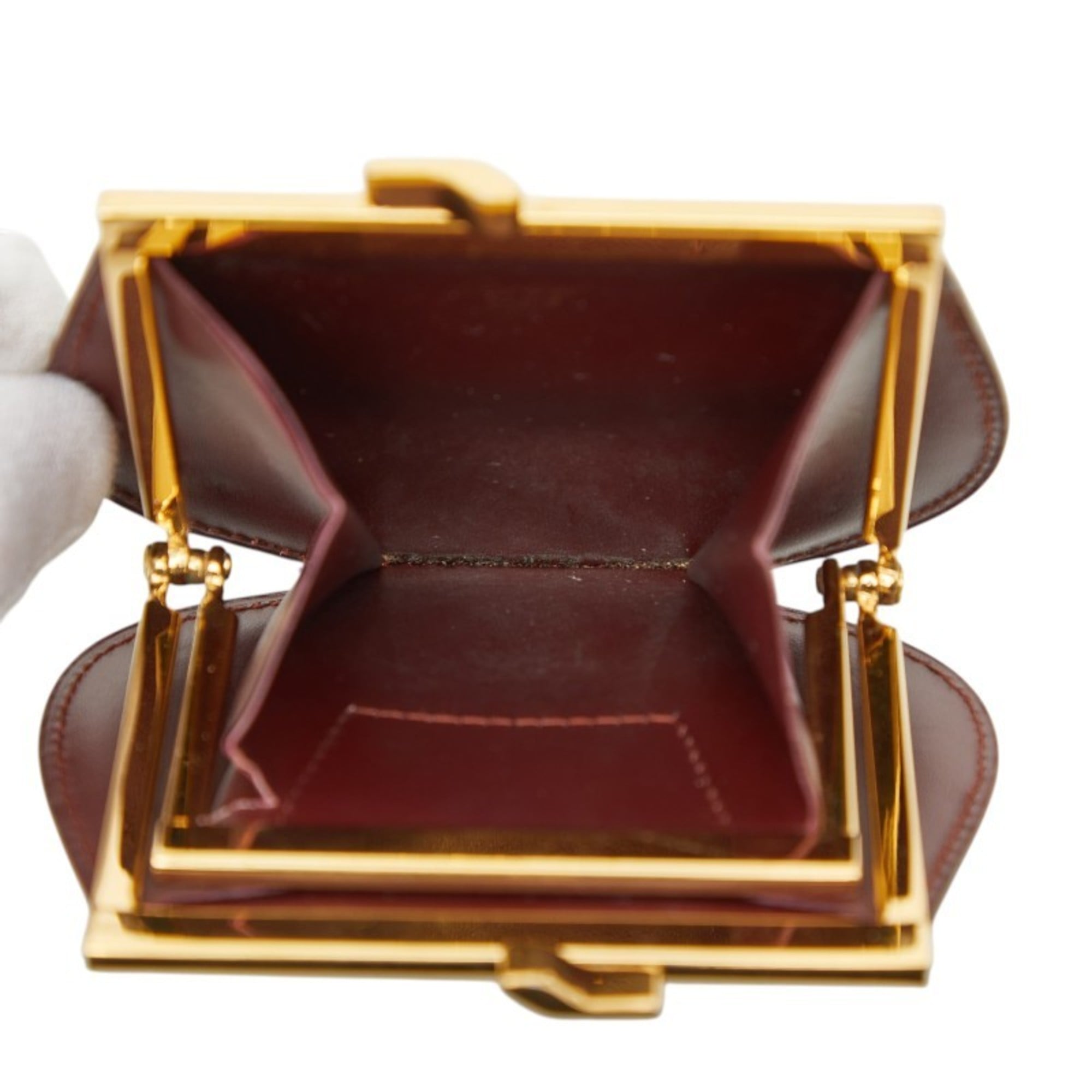 Cartier Bordeaux Wine Red Leather Coin Purse/Coin Case (Pre-Owned)