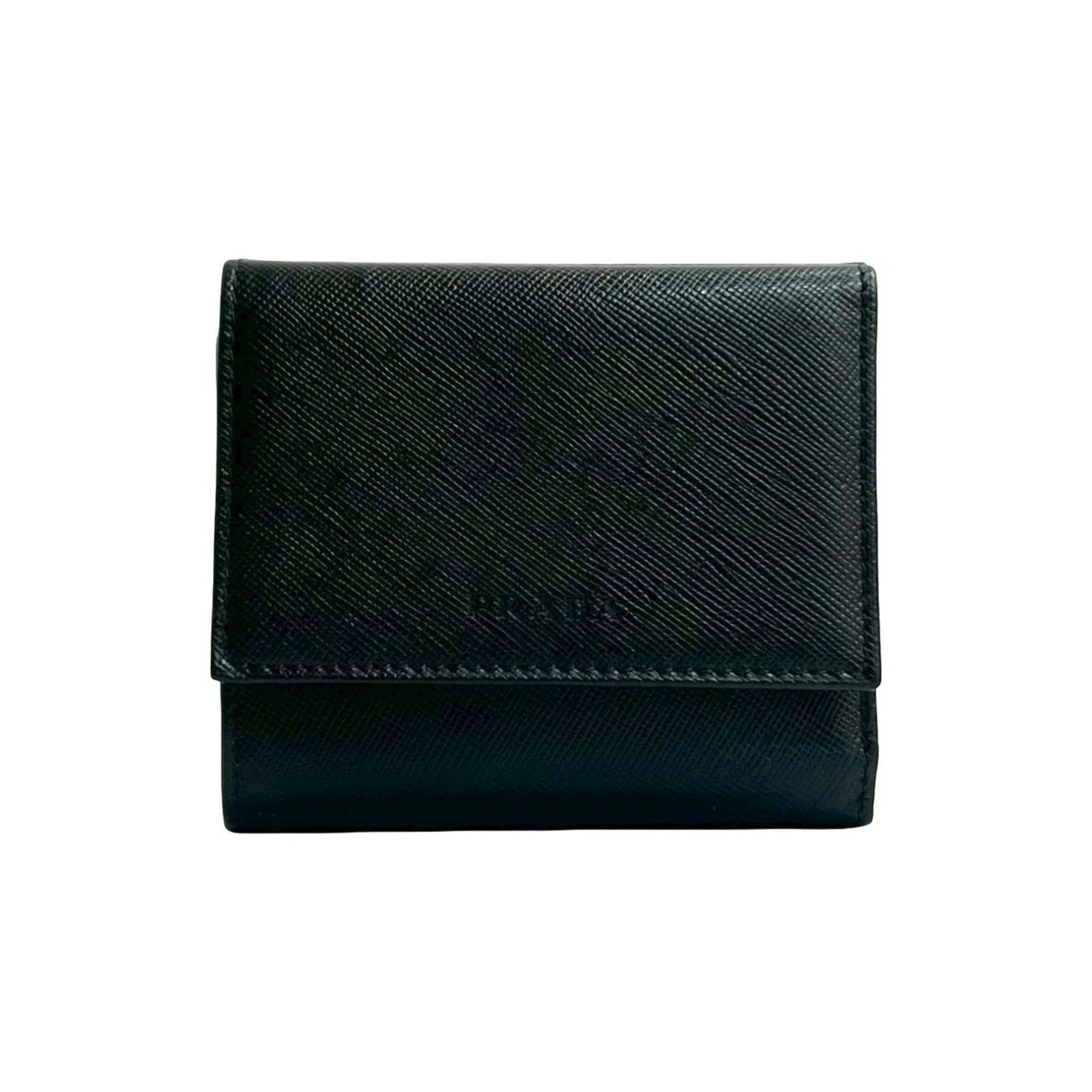 Prada Black Leather Wallet (Tri-Fold) (Pre-Owned)
